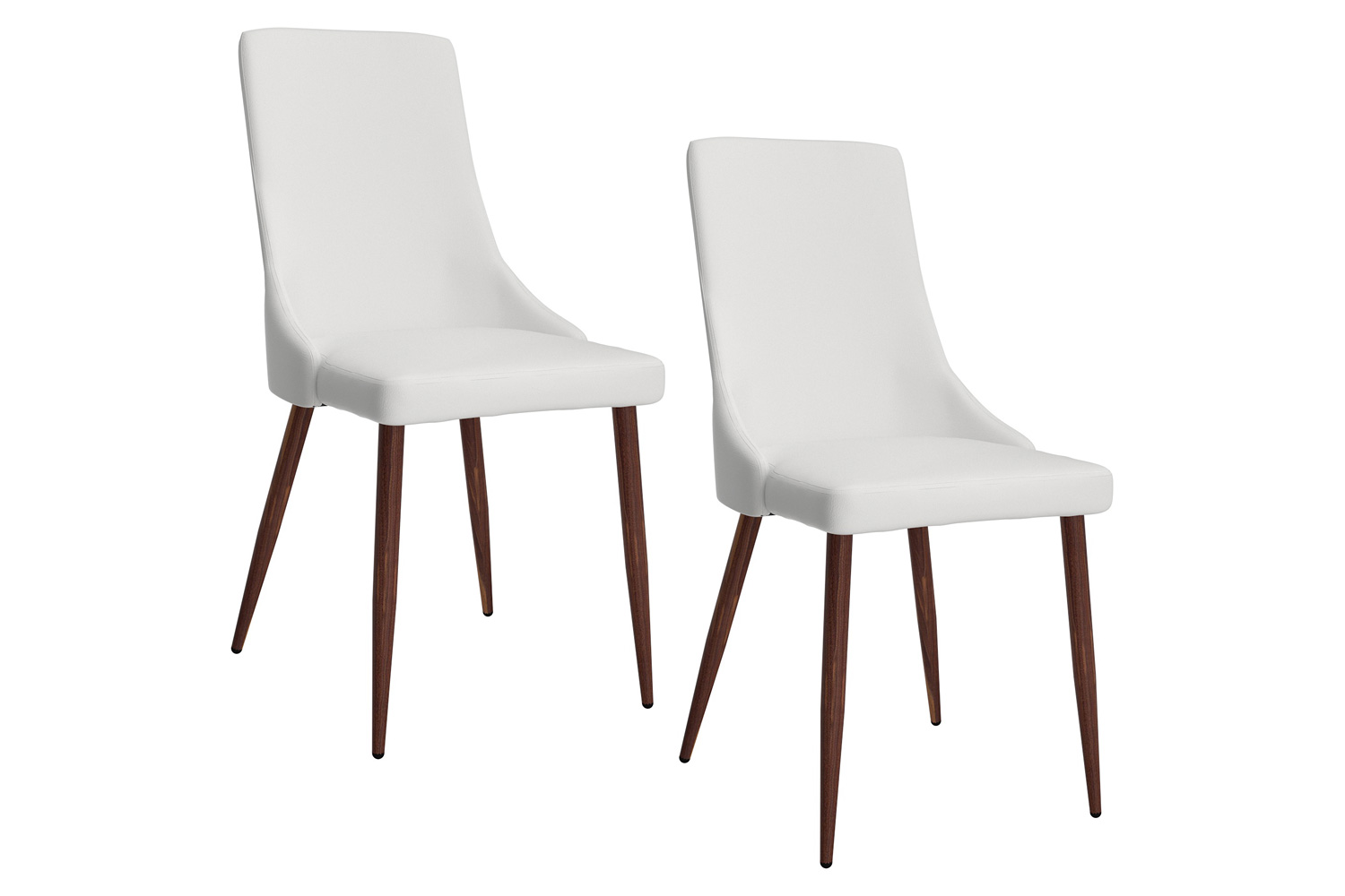 Worldwide Cora Side Chair Set of 2 - White/Walnut