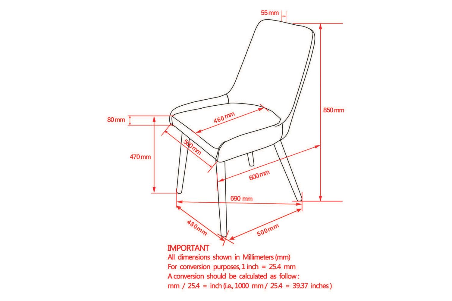 Worldwide Mia Side Chair Set of 2 - Light Gray/Gray