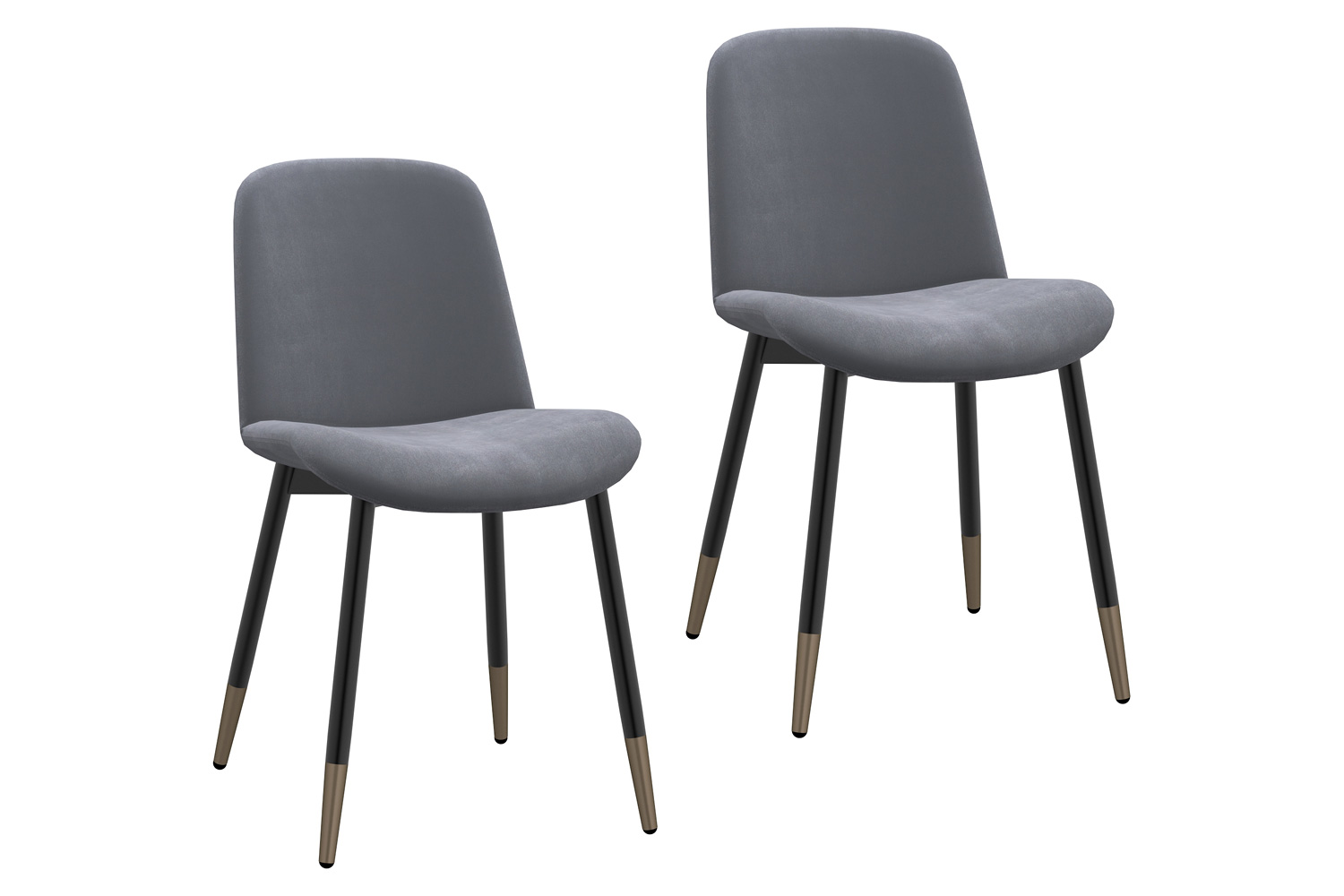 Worldwide Gabi Side Chair Set of 2 - Gray/Black