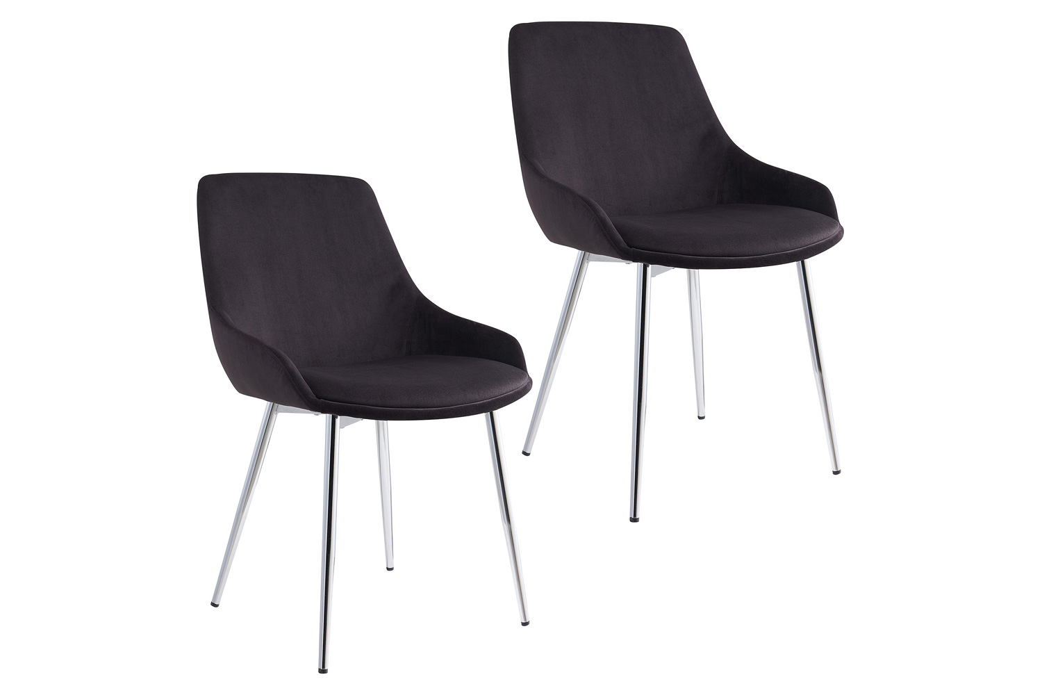 Worldwide™ Cassidy Side Chair Set of 2 - Black/Chrome