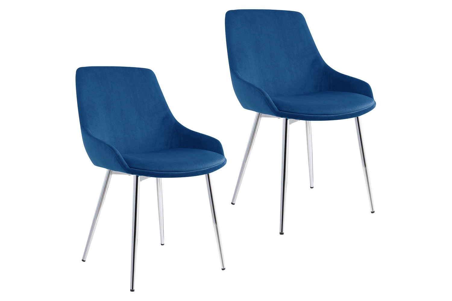 Worldwide Cassidy Side Chair Set of 2 - Blue/Chrome