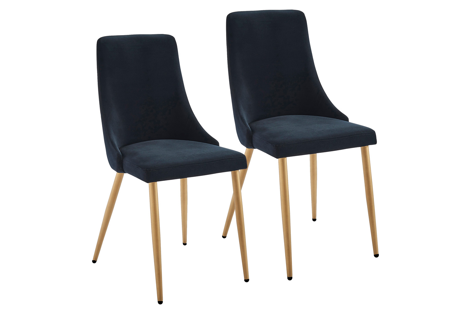 Worldwide Carmilla Side Chair Set of 2 - Black/Aged Gold