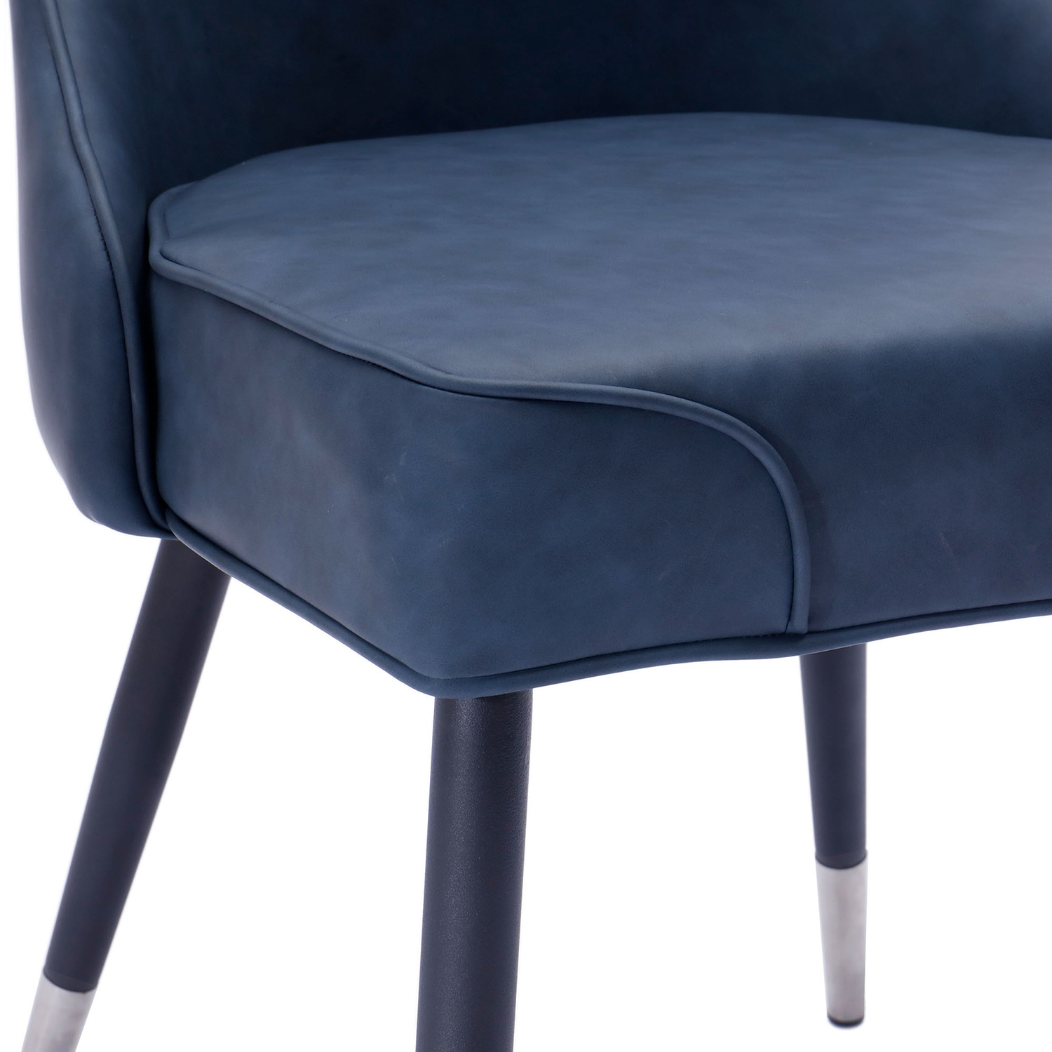 Worldwide Silvano Side Chair Set of 2 - Vintage Blue/Black