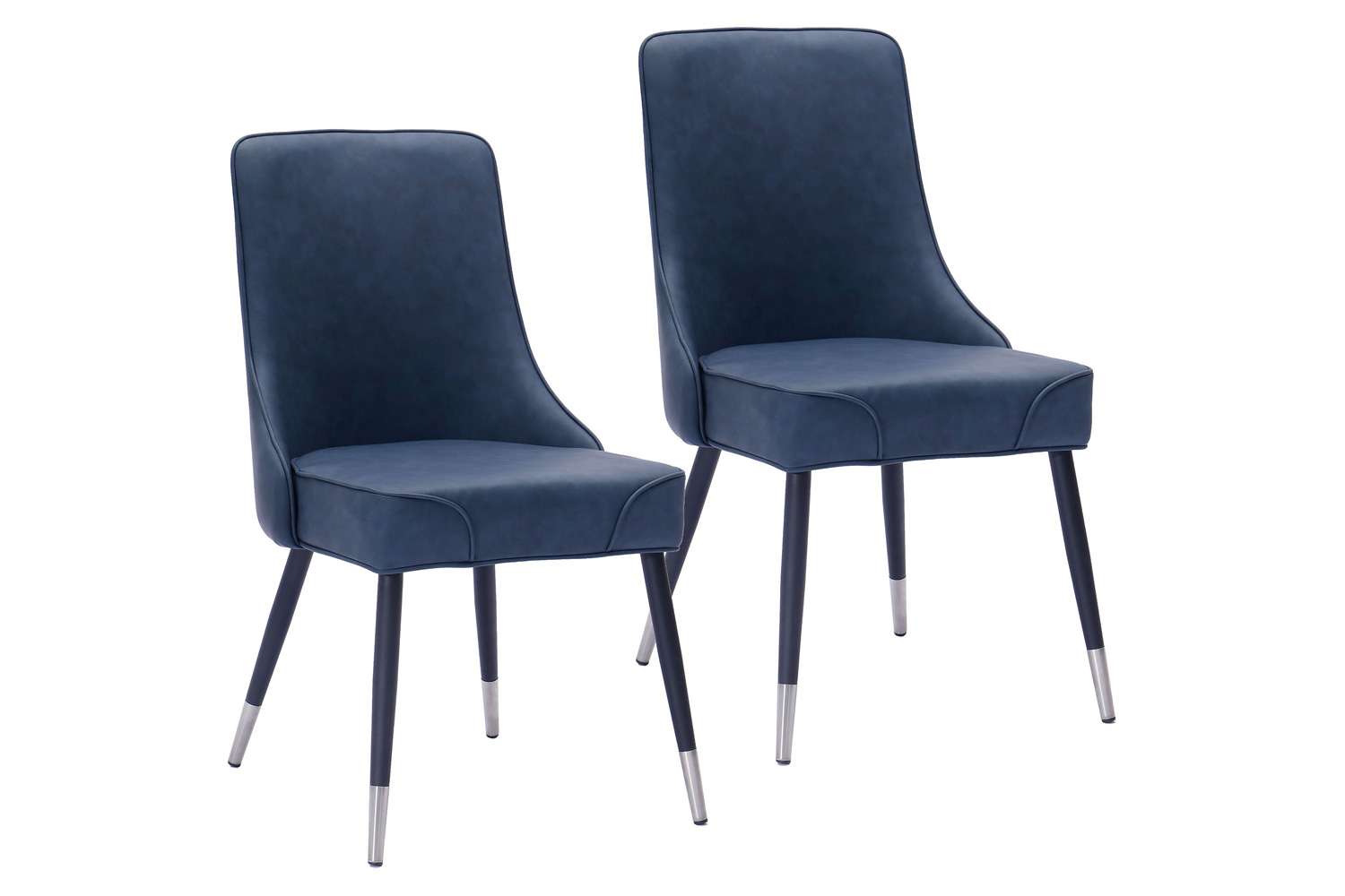 Worldwide Silvano Side Chair Set of 2 - Vintage Blue/Black