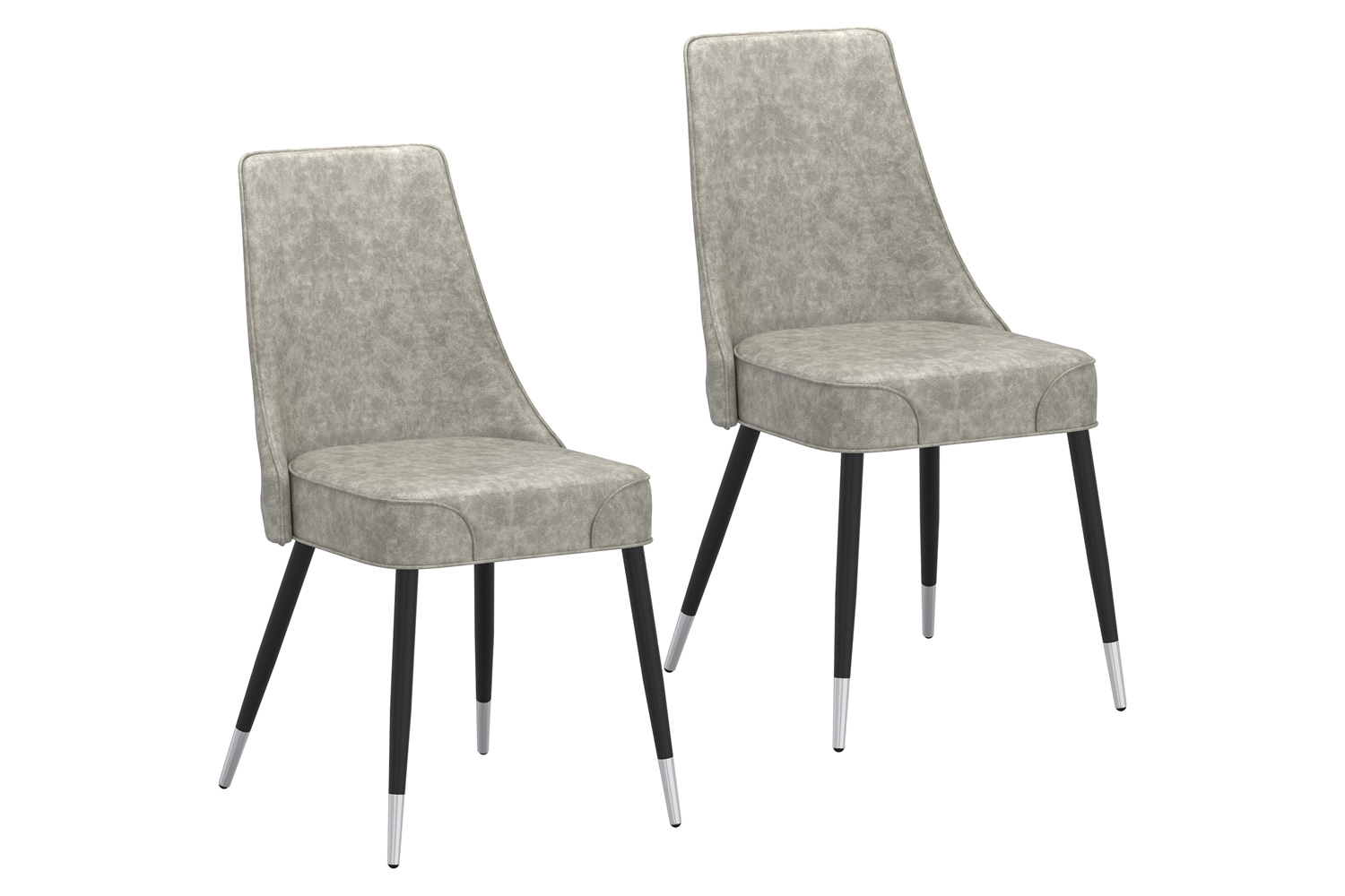 Worldwide Silvano Side Chair Set of 2 - Vintage Light Gray/Black