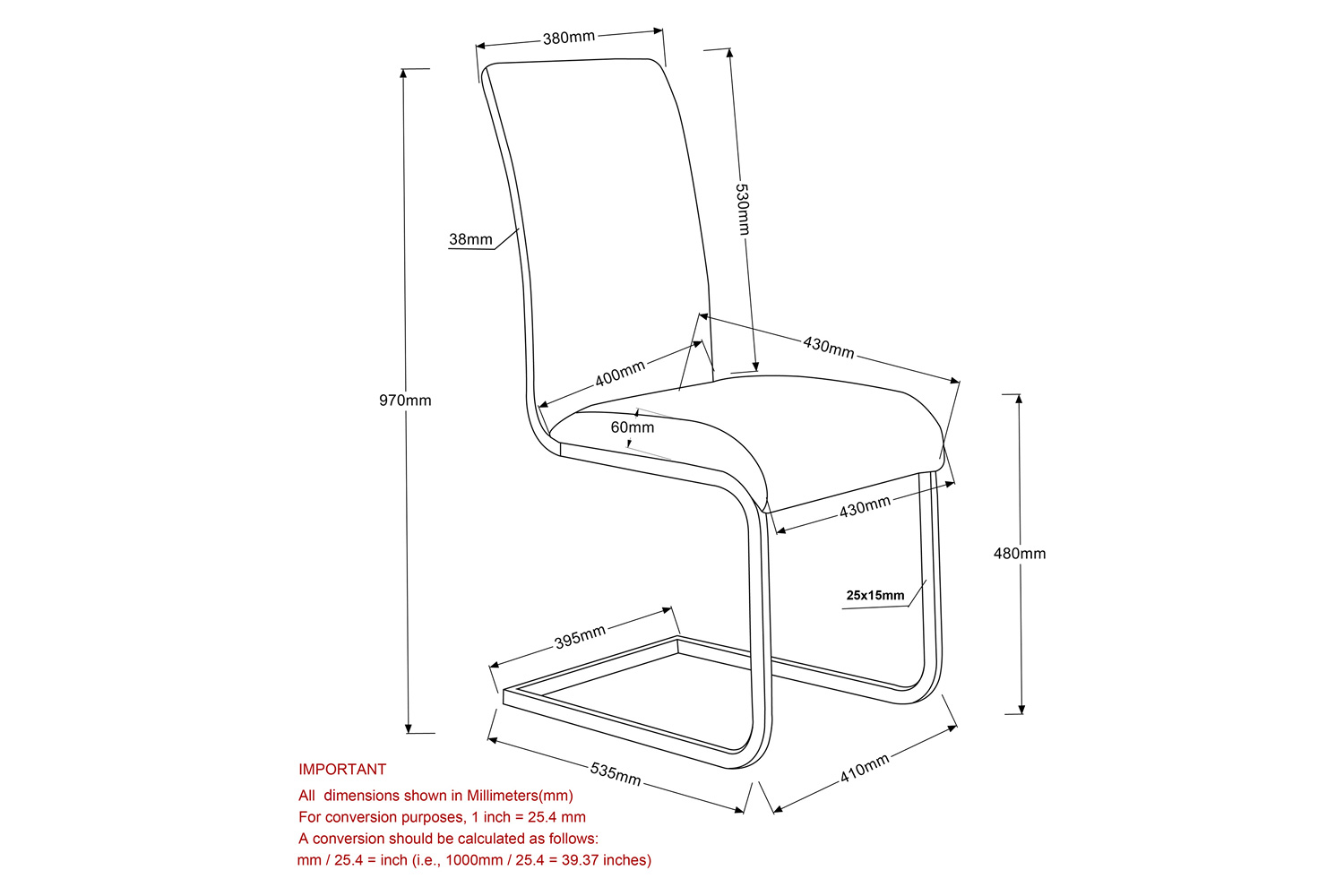 Worldwide™ Maxim Side Chair Set of 2 - Black/Chrome