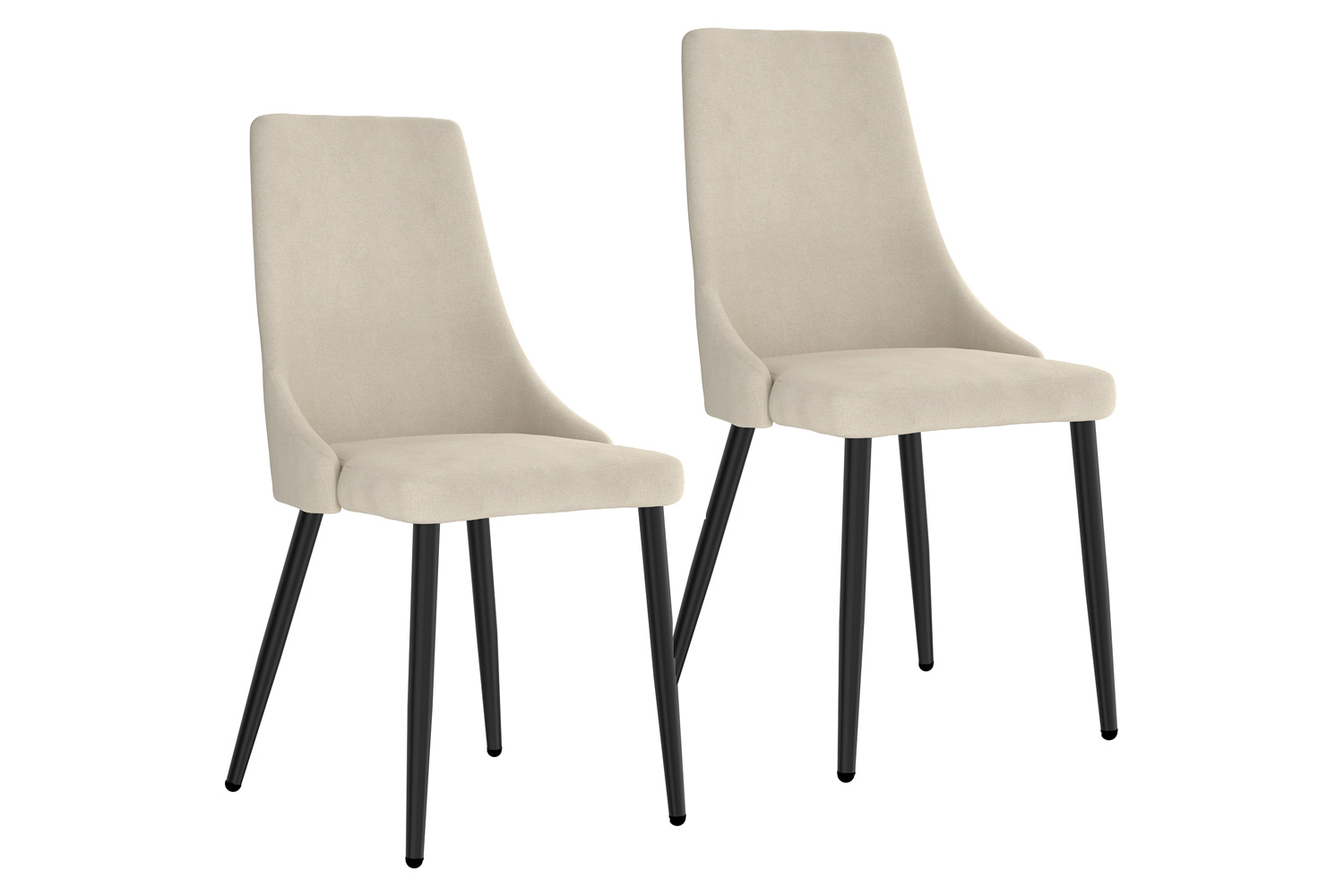 Worldwide Venice Side Chair Set of 2 - Beige/Black