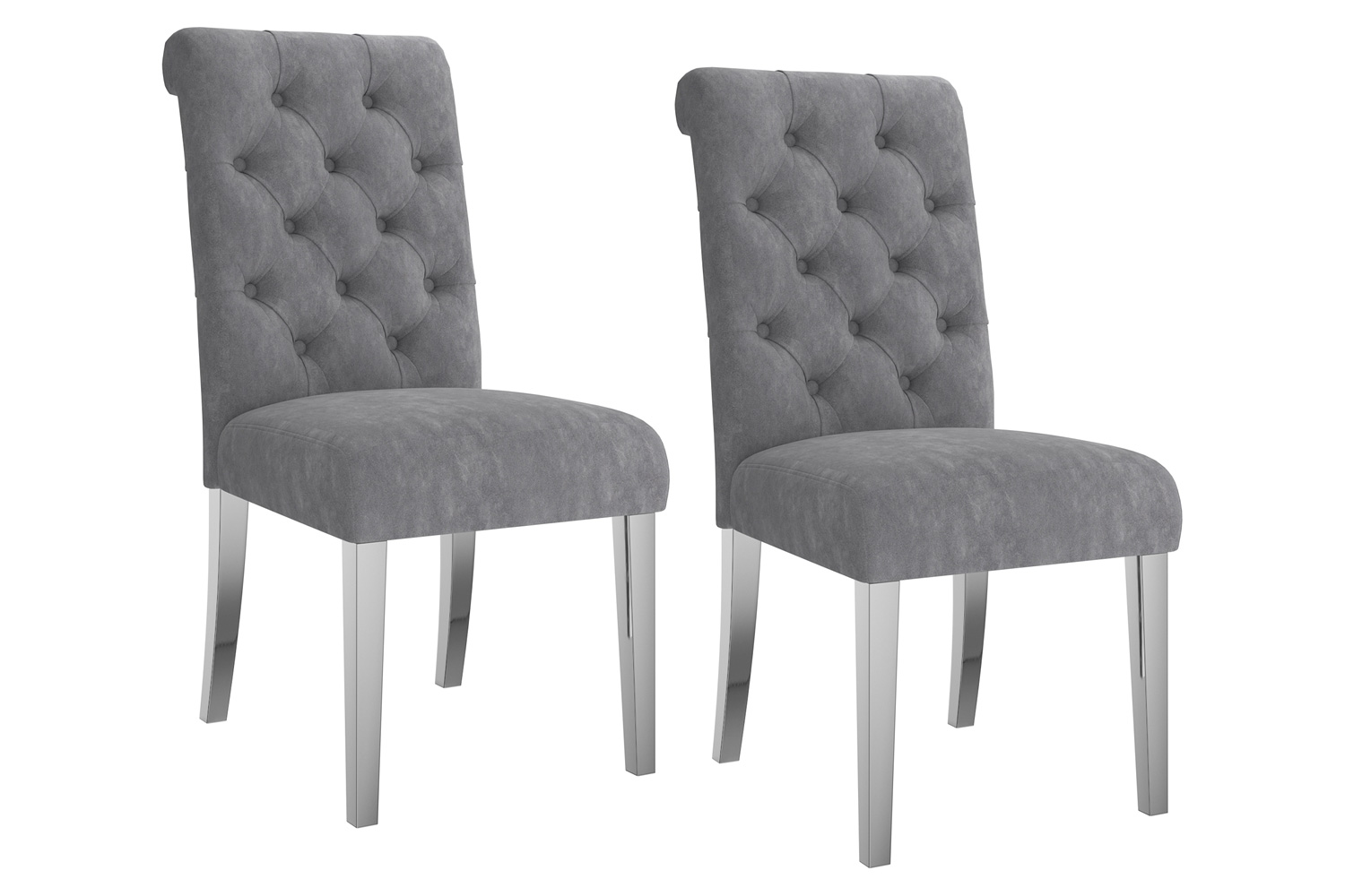 Worldwide Chloe Side Chair Set of 2 - Gray/Silver