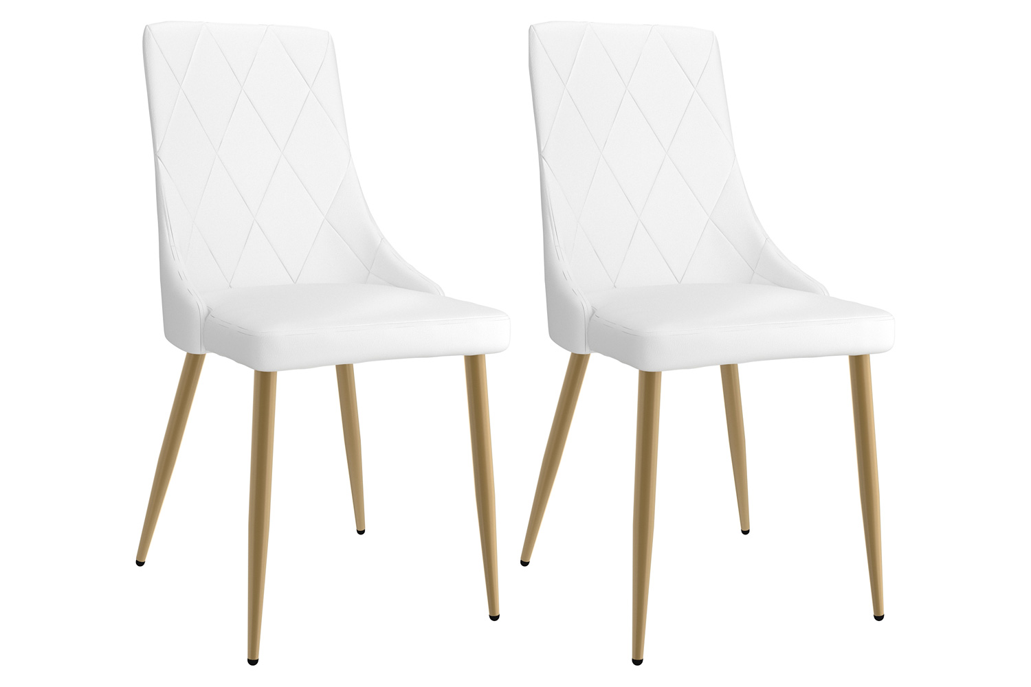 Worldwide Antoine Side Chair Set of 2 - White/Aged Gold