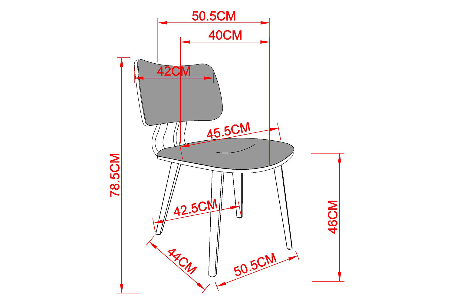 Worldwide Zuni Side Chair - Gray/Walnut