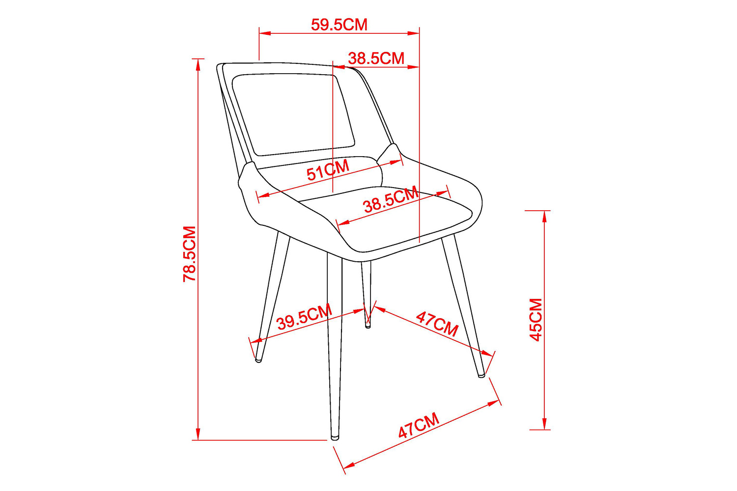 Worldwide Hudson Side Chair - Black/Walnut