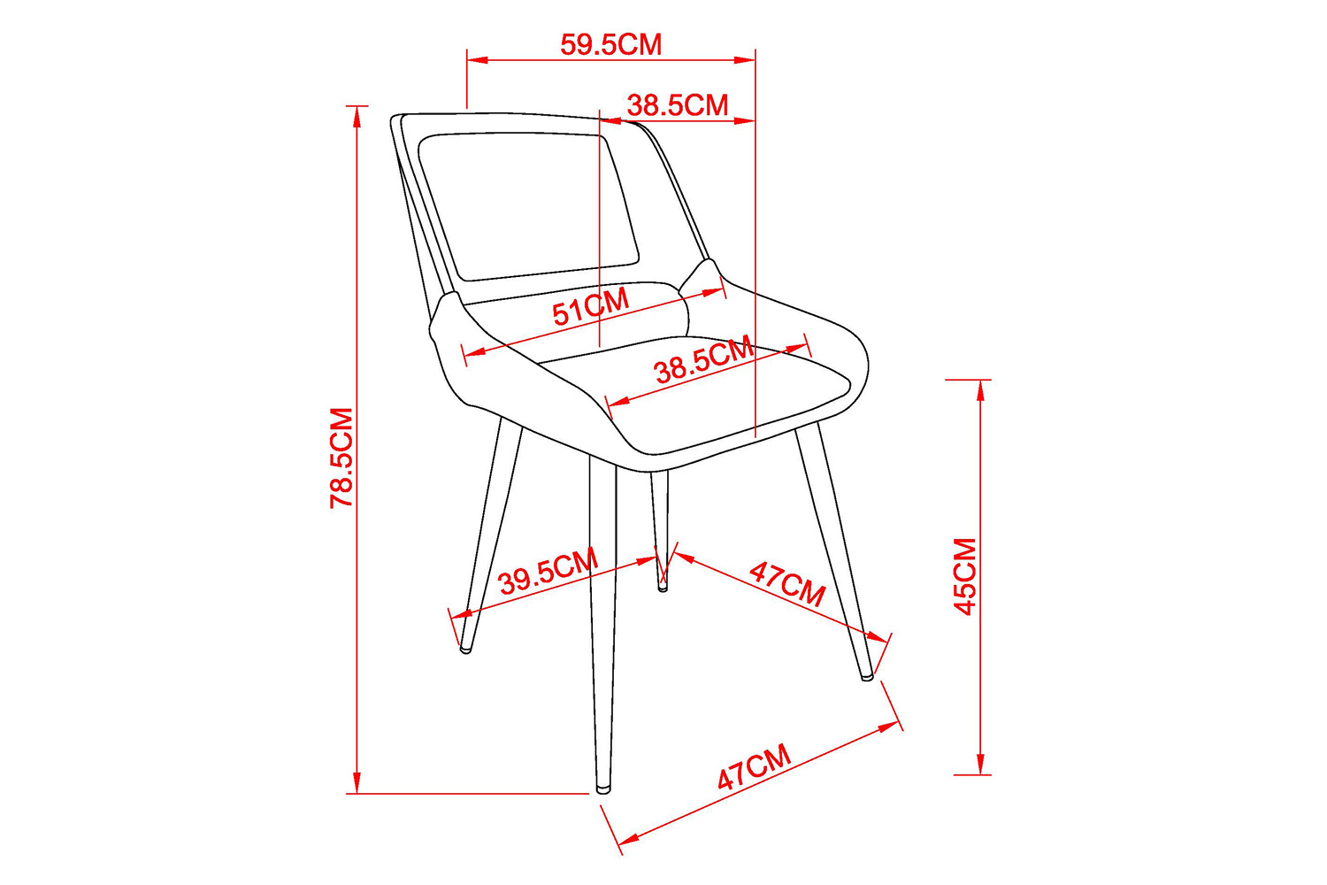 Worldwide Hudson Side Chair - White/Walnut