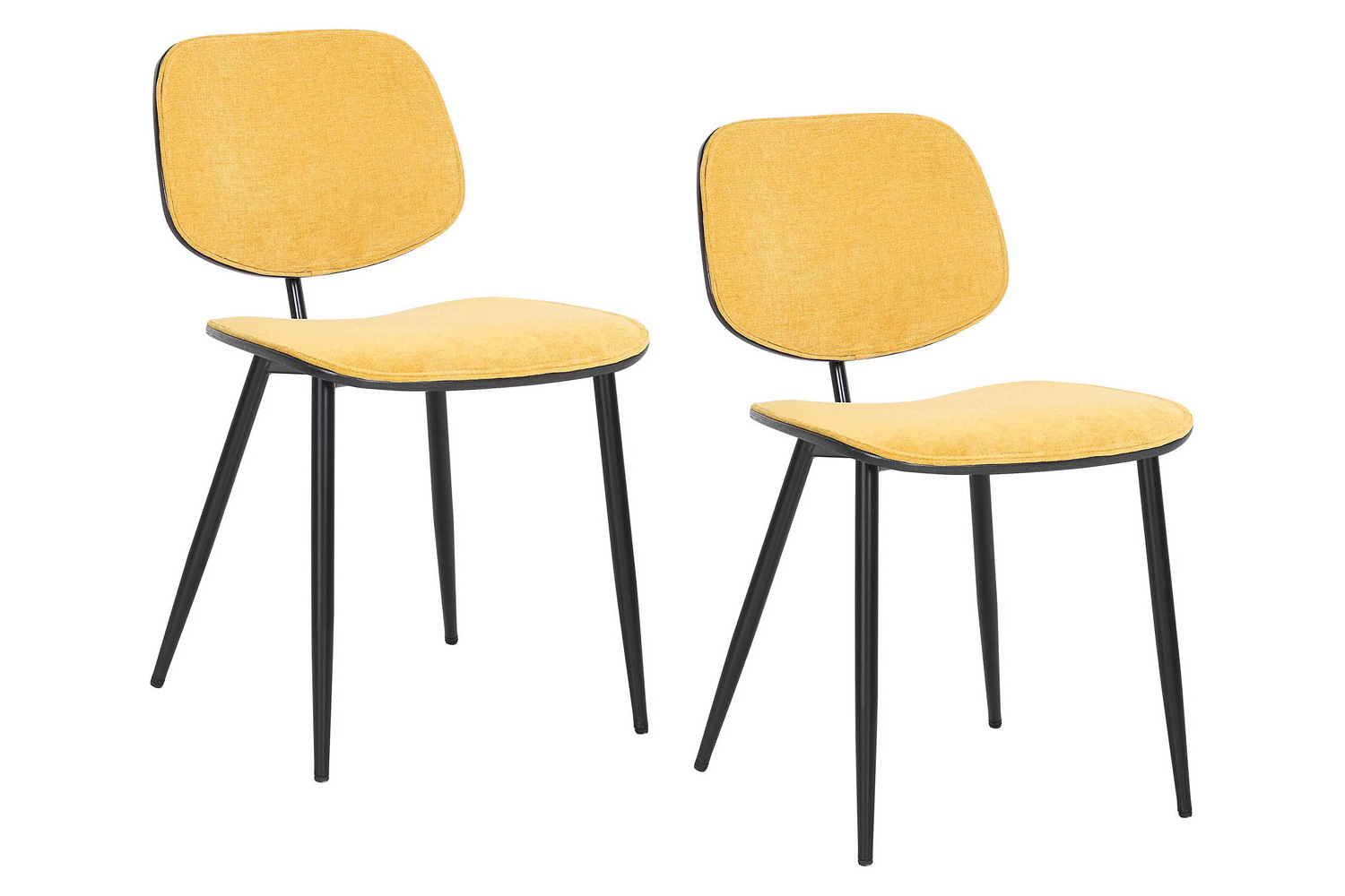 Worldwide Capri Side Chair Set of 2 - Mustard/Walnut/Black