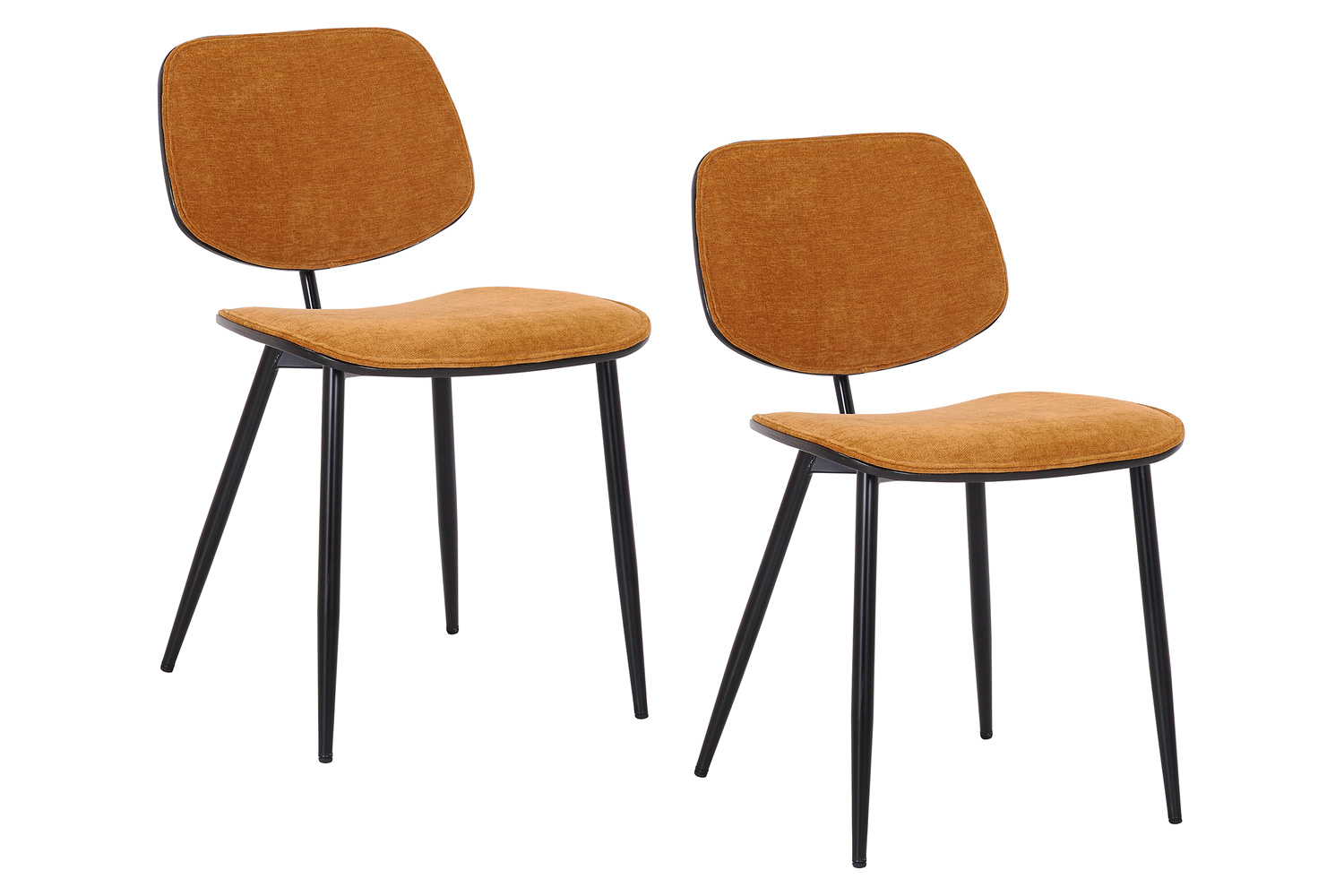 Worldwide Capri Side Chair Set of 2 - Rust/Walnut/Black