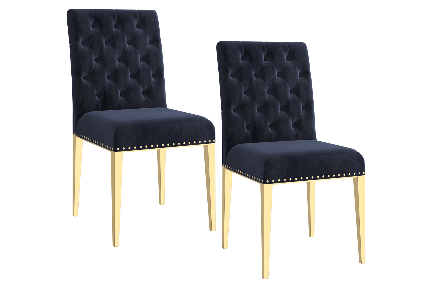 Worldwide Azul Side Chair Set of 2 - Black/Gold