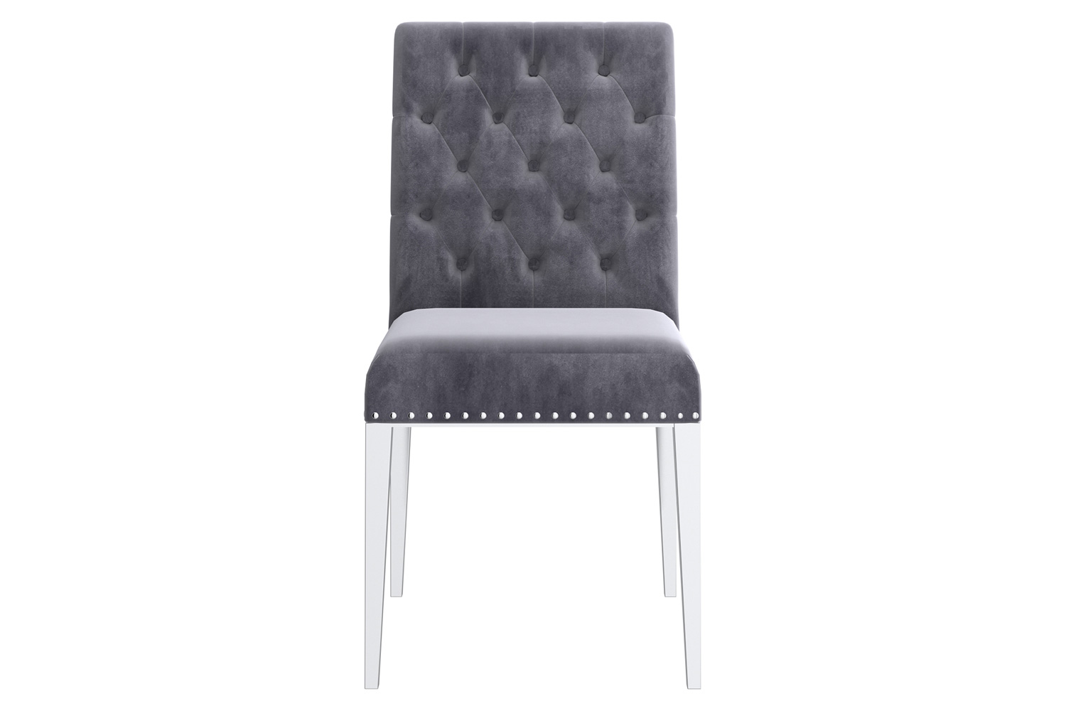 Worldwide Azul Side Chair Set of 2 - Gray/Silver