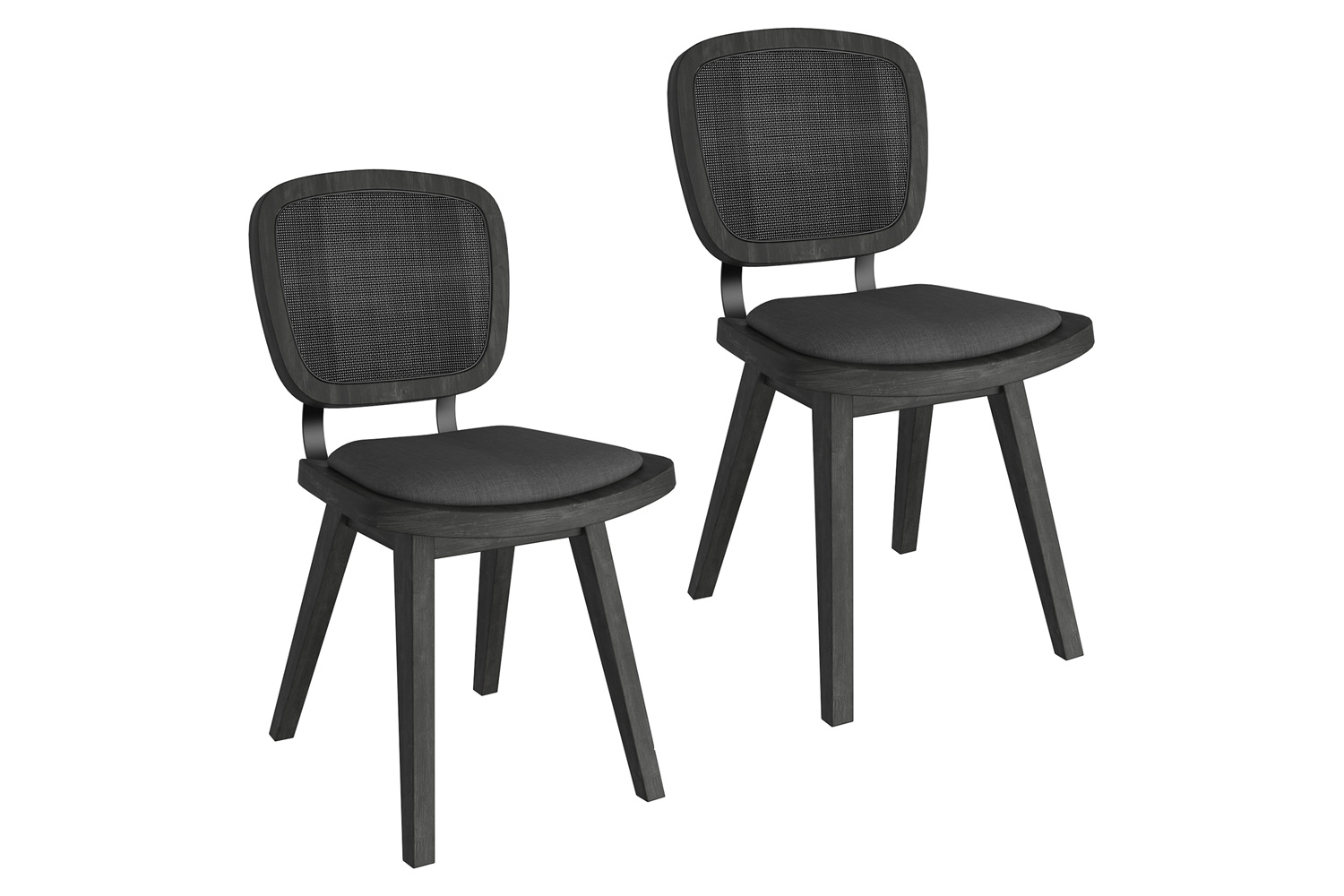 Worldwide Aster Side Chair Set of 2 - Charcoal