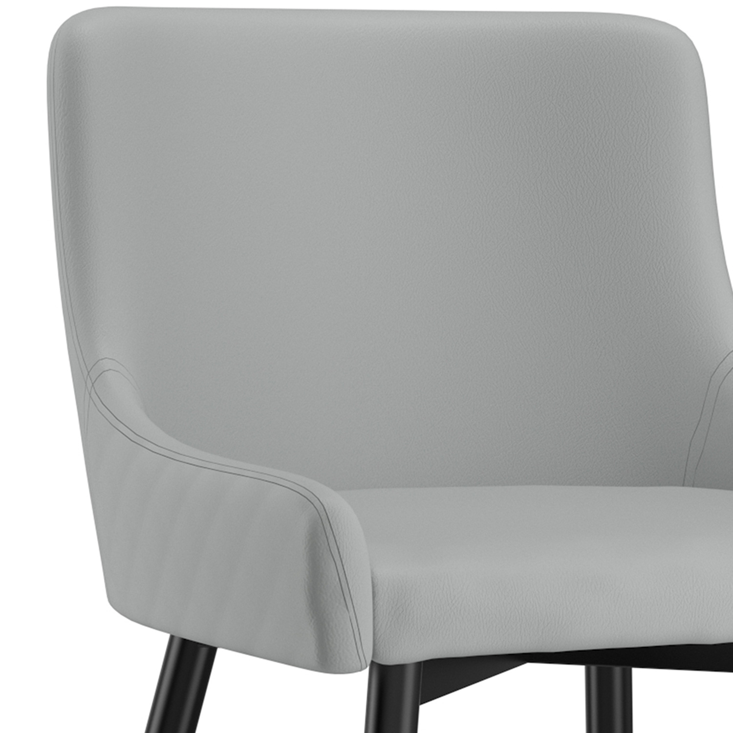 Worldwide Xander Side Chair Set of 2 - Light Gray/Black