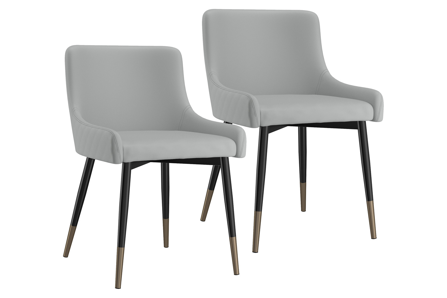 Worldwide Xander Side Chair Set of 2 - Light Gray/Black