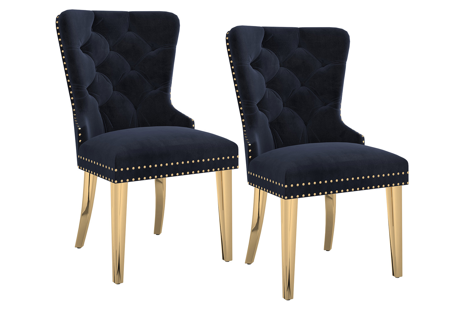 Worldwide Mizal Side Chair Set of 2 - Black/Gold