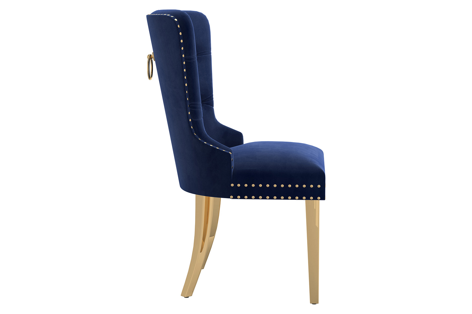 Worldwide Mizal Side Chair Set of 2 - Navy/Gold