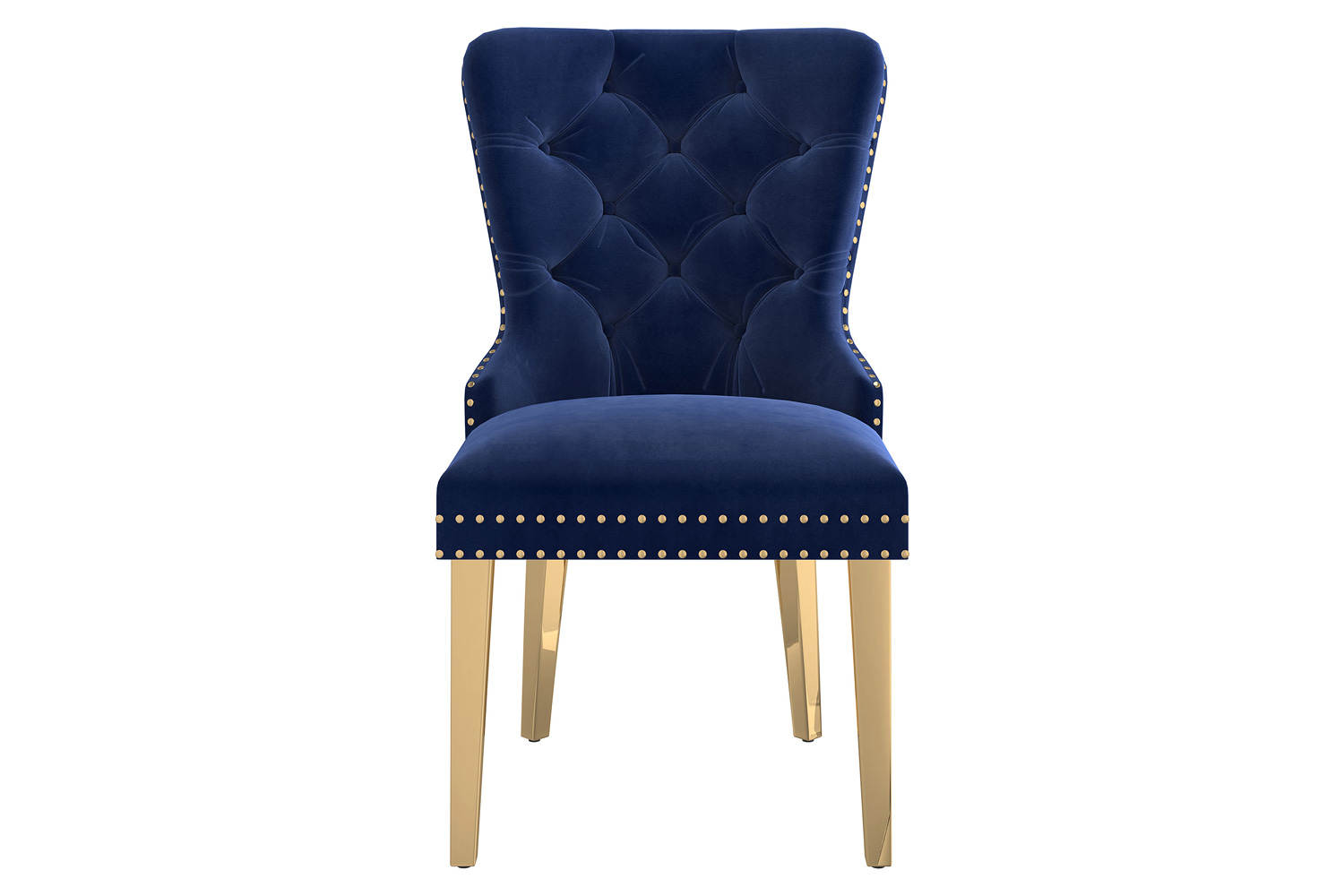 Worldwide Mizal Side Chair Set of 2 - Navy/Gold