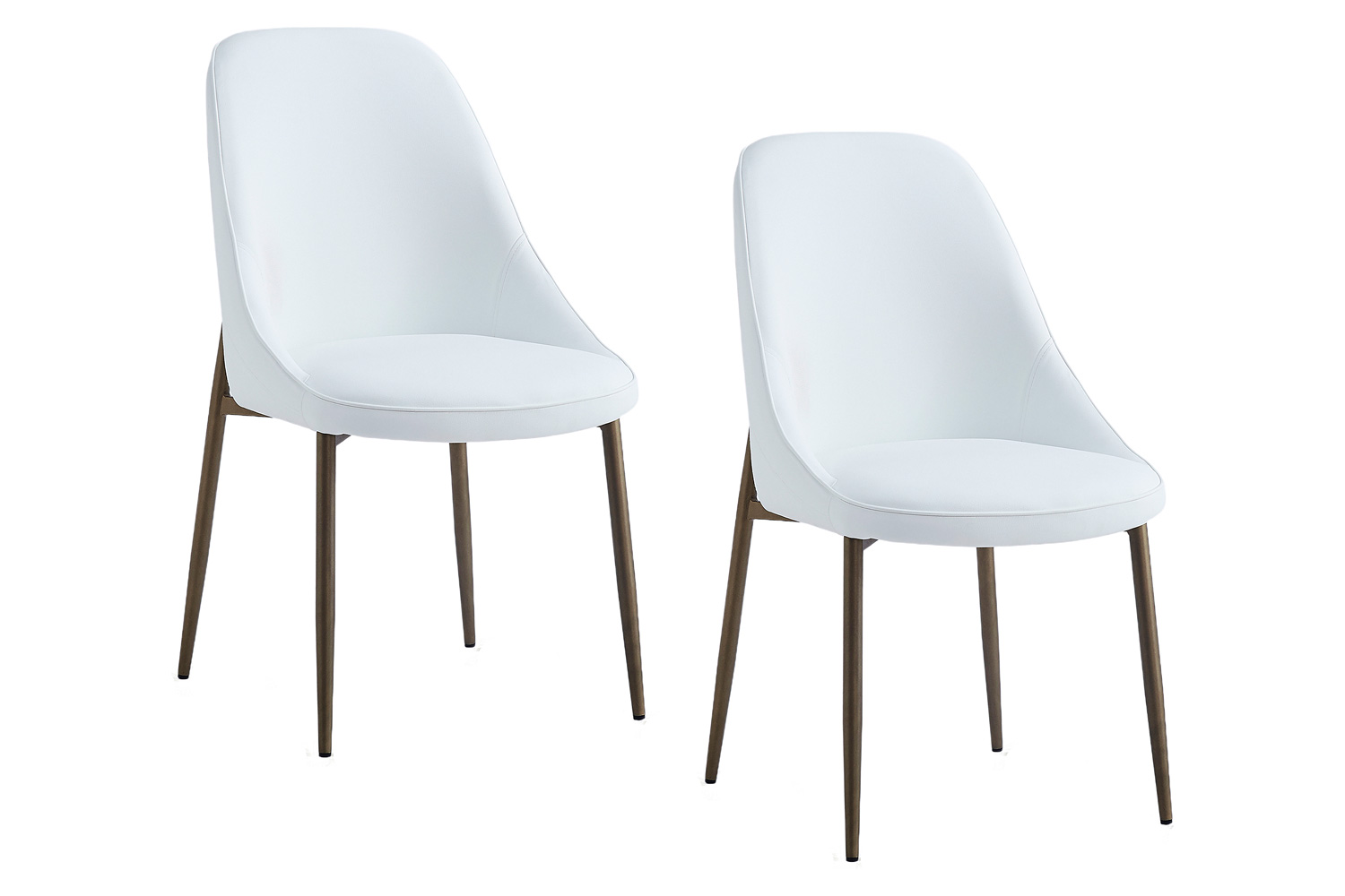 Worldwide Cleo Side Chair Set of 2 - White/Aged Gold