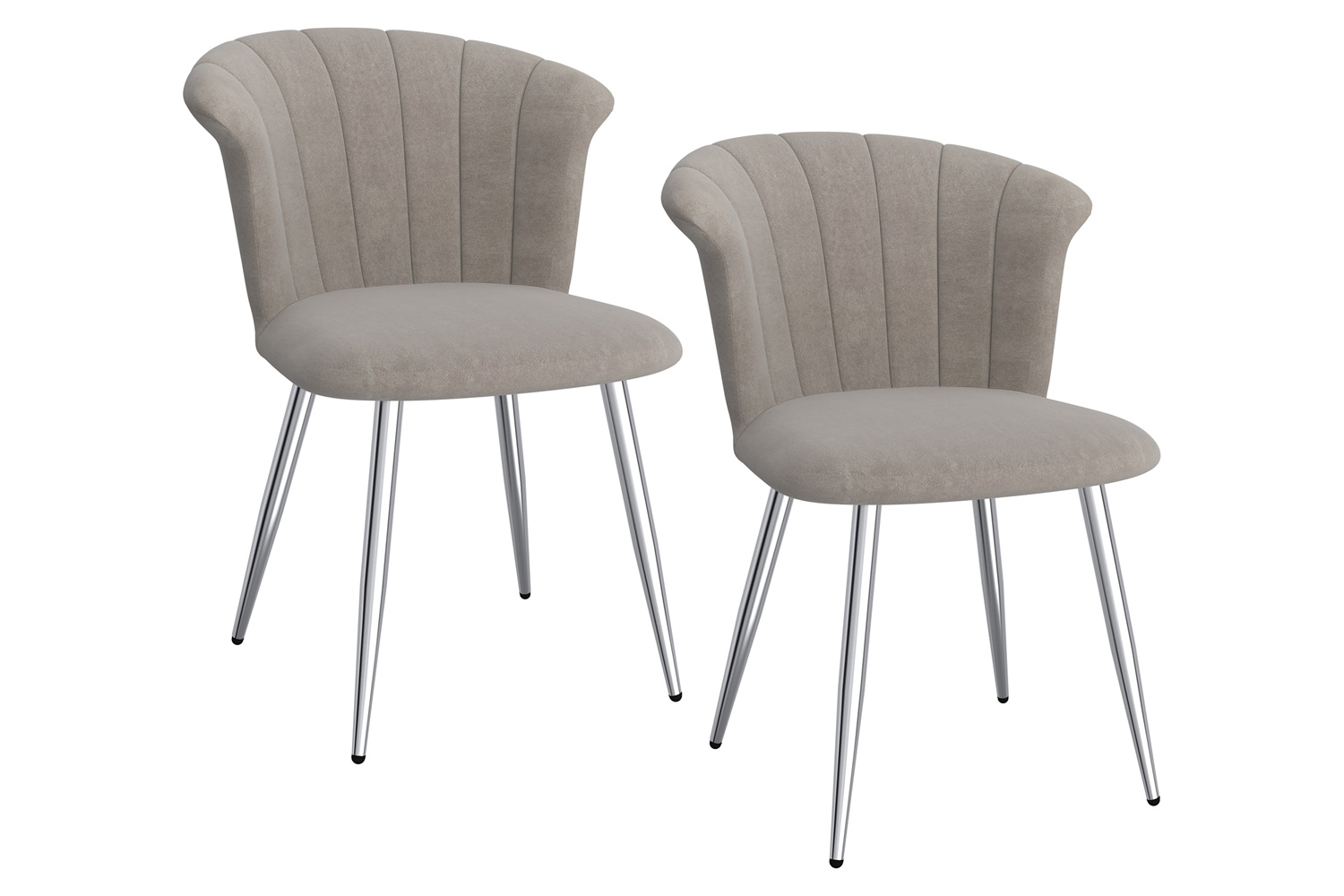 Worldwide™ Orchid Side Chair Set of 2 - Gray/Silver