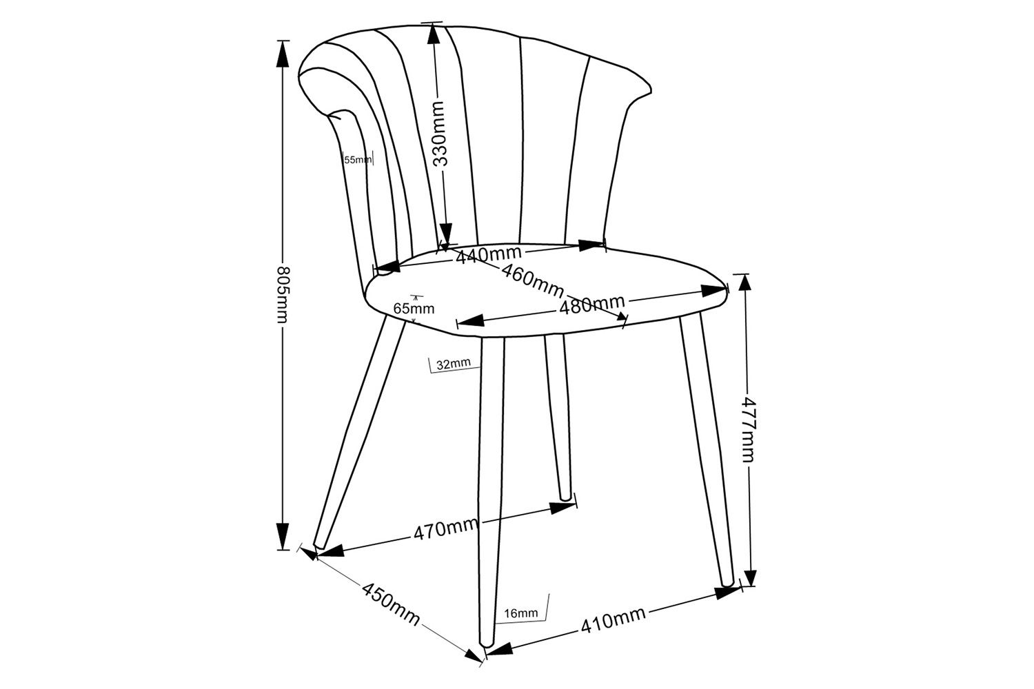 Worldwide™ Orchid Side Chair Set of 2 - Gray/Silver