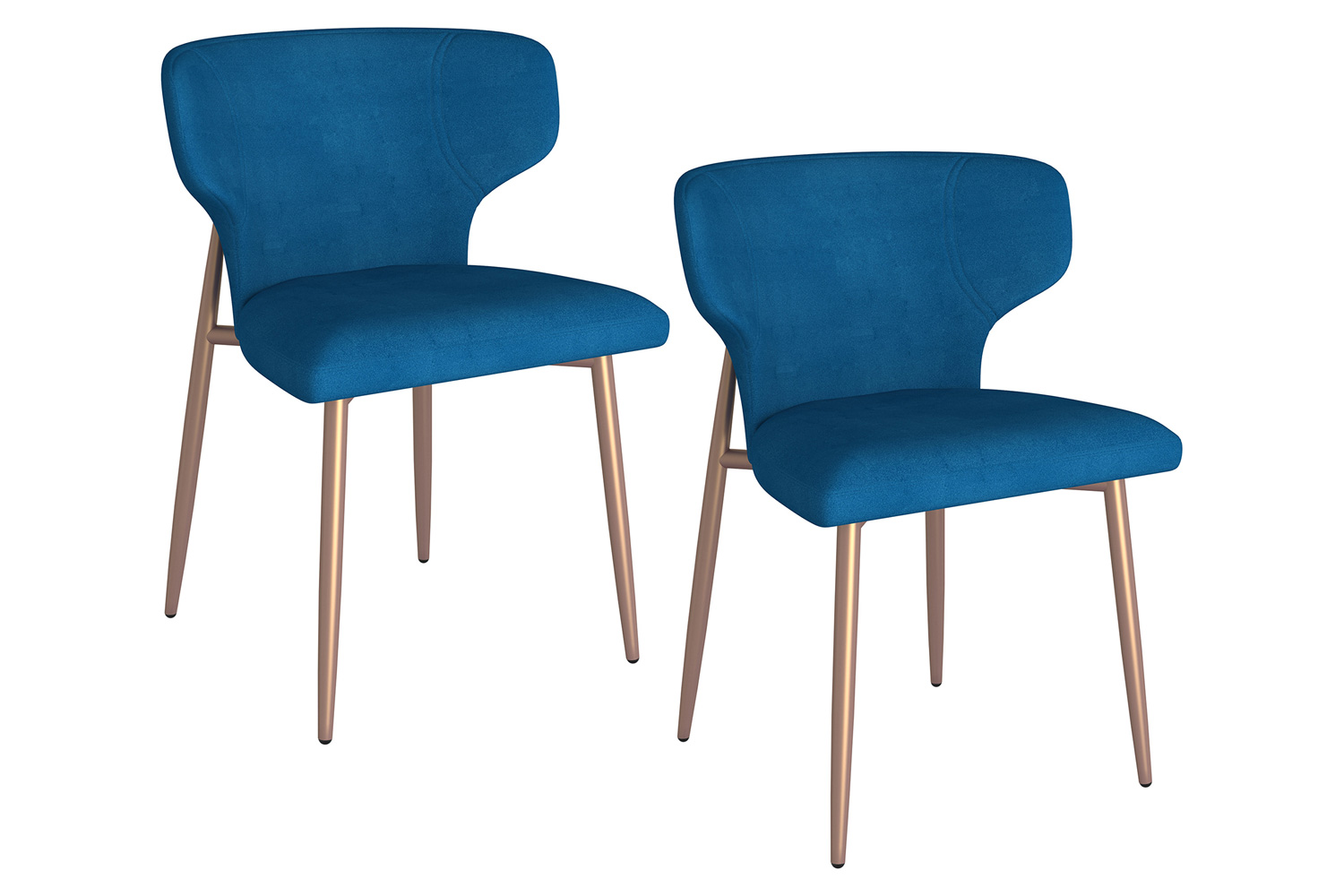 Worldwide Akira Side Chair Set of 2 - Blue/Aged Gold