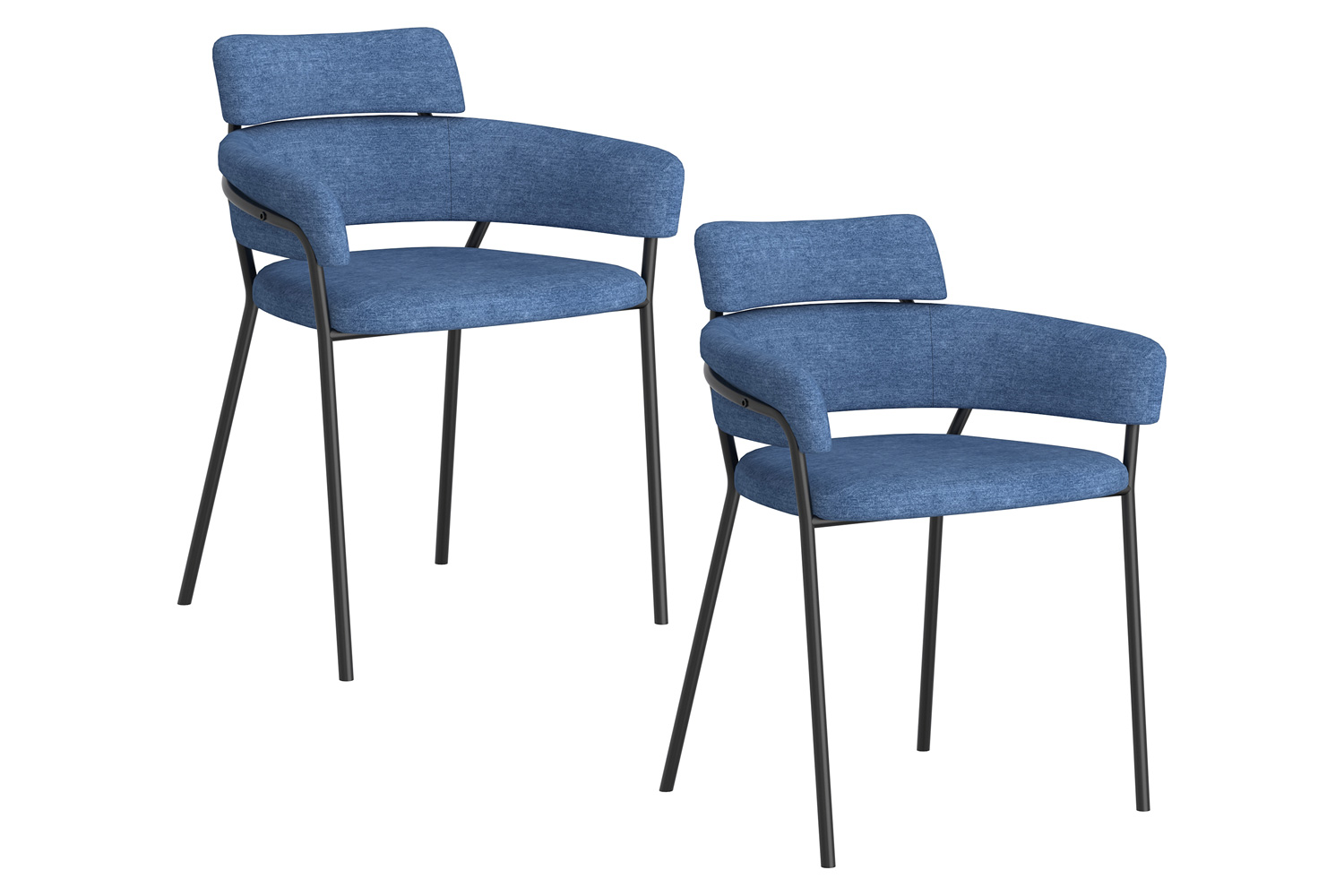 Worldwide Axel Side Chair Set of 2 - Blue/Black