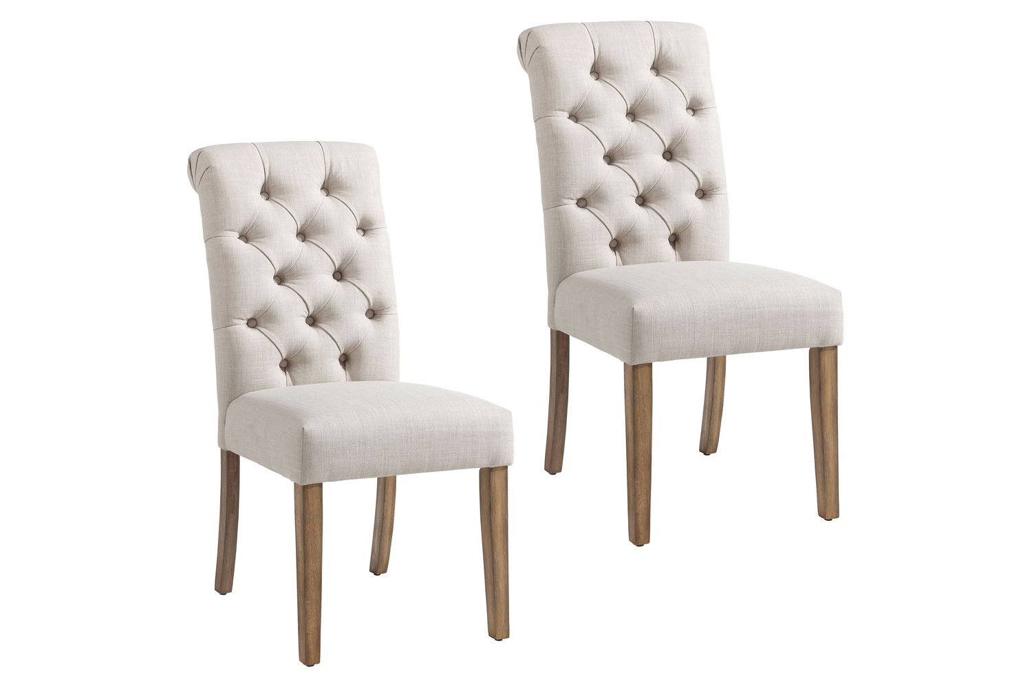 Worldwide Melia Side Chair Set of 2 - Beige/Vintage Oak