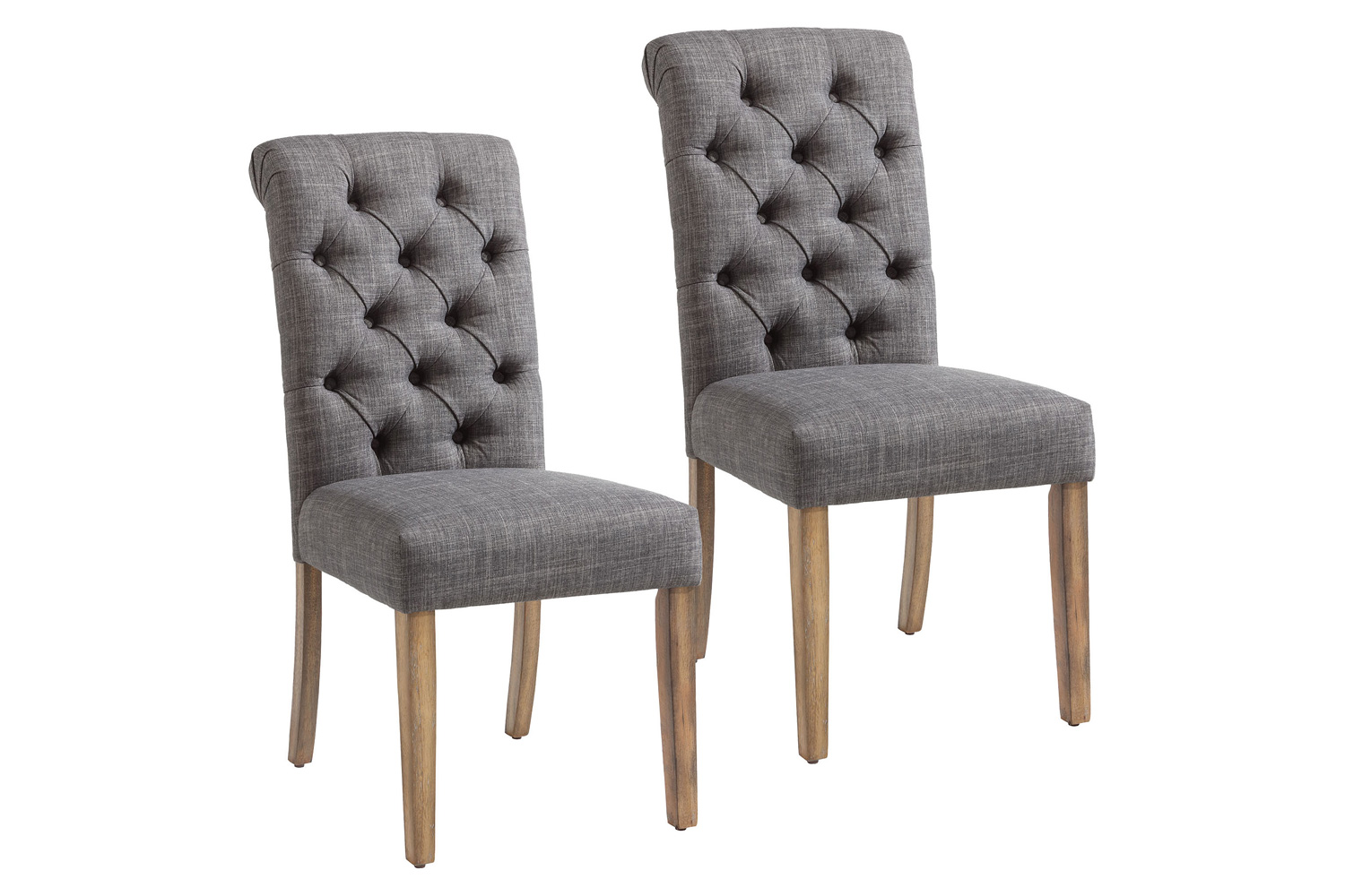 Worldwide Melia Side Chair Set of 2 - Gray/Vintage Oak