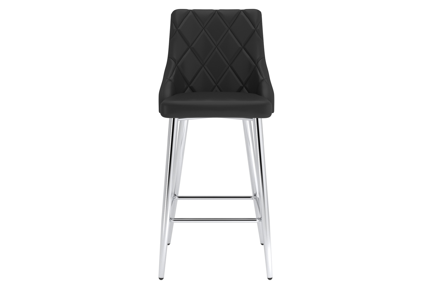 Worldwide Devo 26" Counter Stool Set of 2 - Black/Chrome