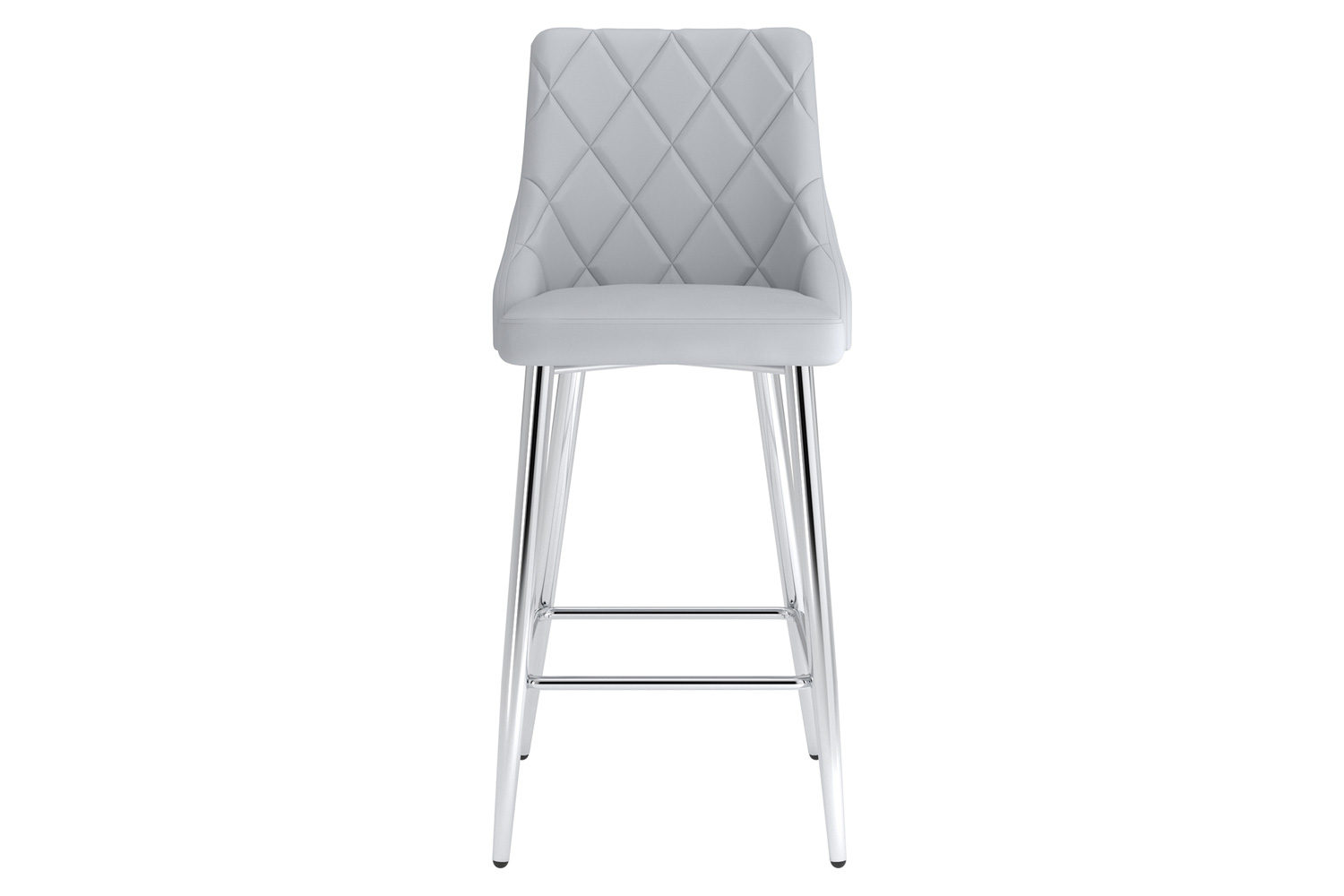 Worldwide Devo 26" Counter Stool Set of 2 - Light Gray/Chrome