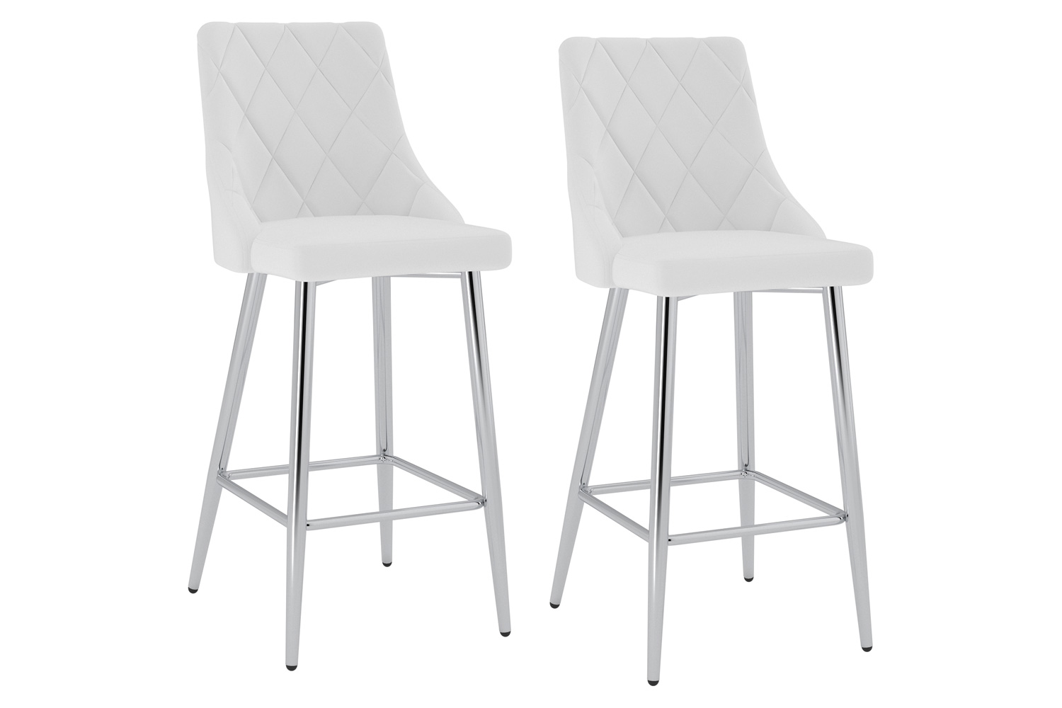 Worldwide Devo 26" Counter Stool Set of 2 - White/Chrome