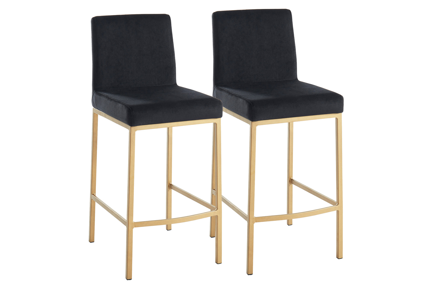 Worldwide Diego 26" Counter Stool Set of 2 - Black/Aged Gold