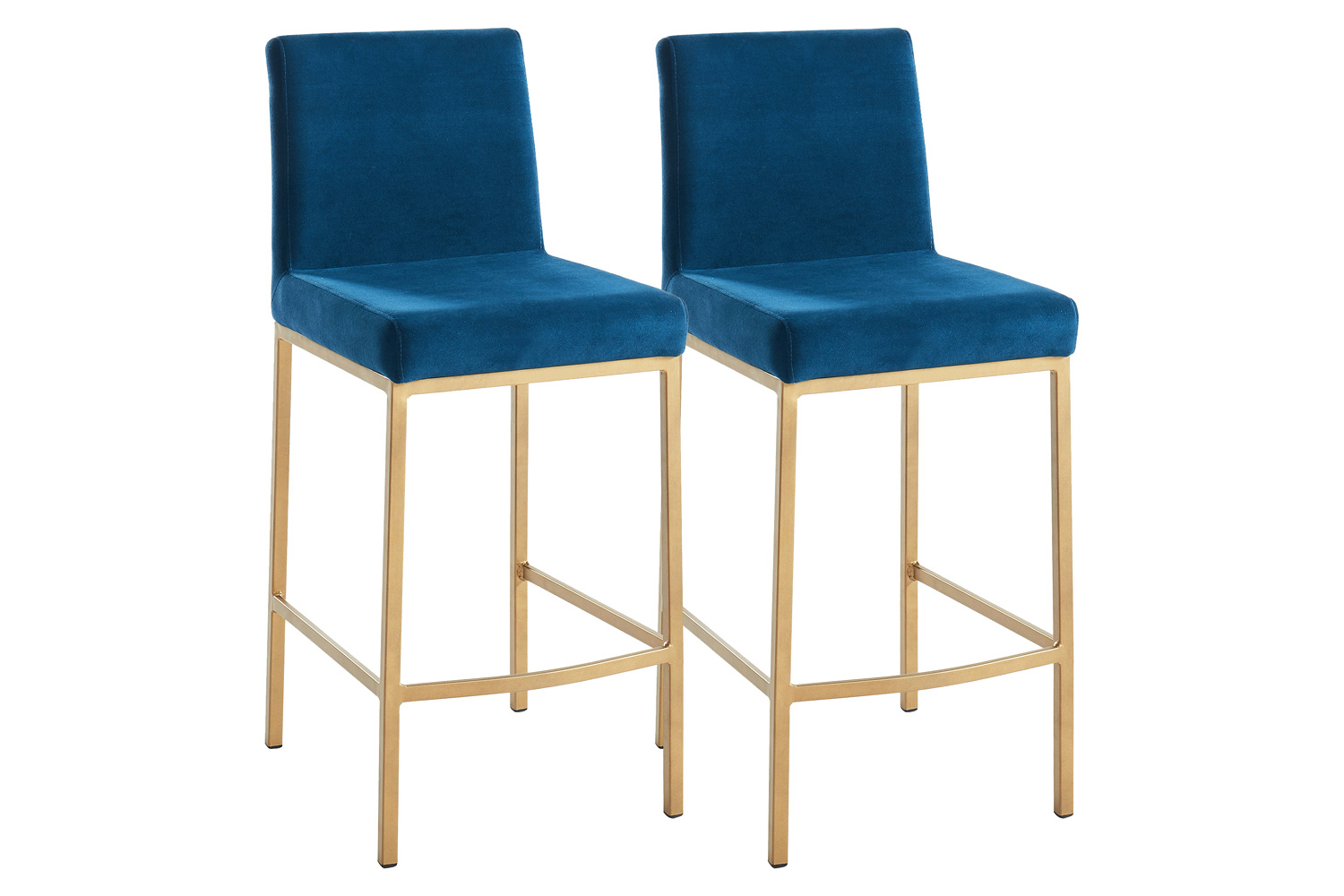 Worldwide™ Diego 26" Counter Stool Set of 2 - Blue/Aged Gold