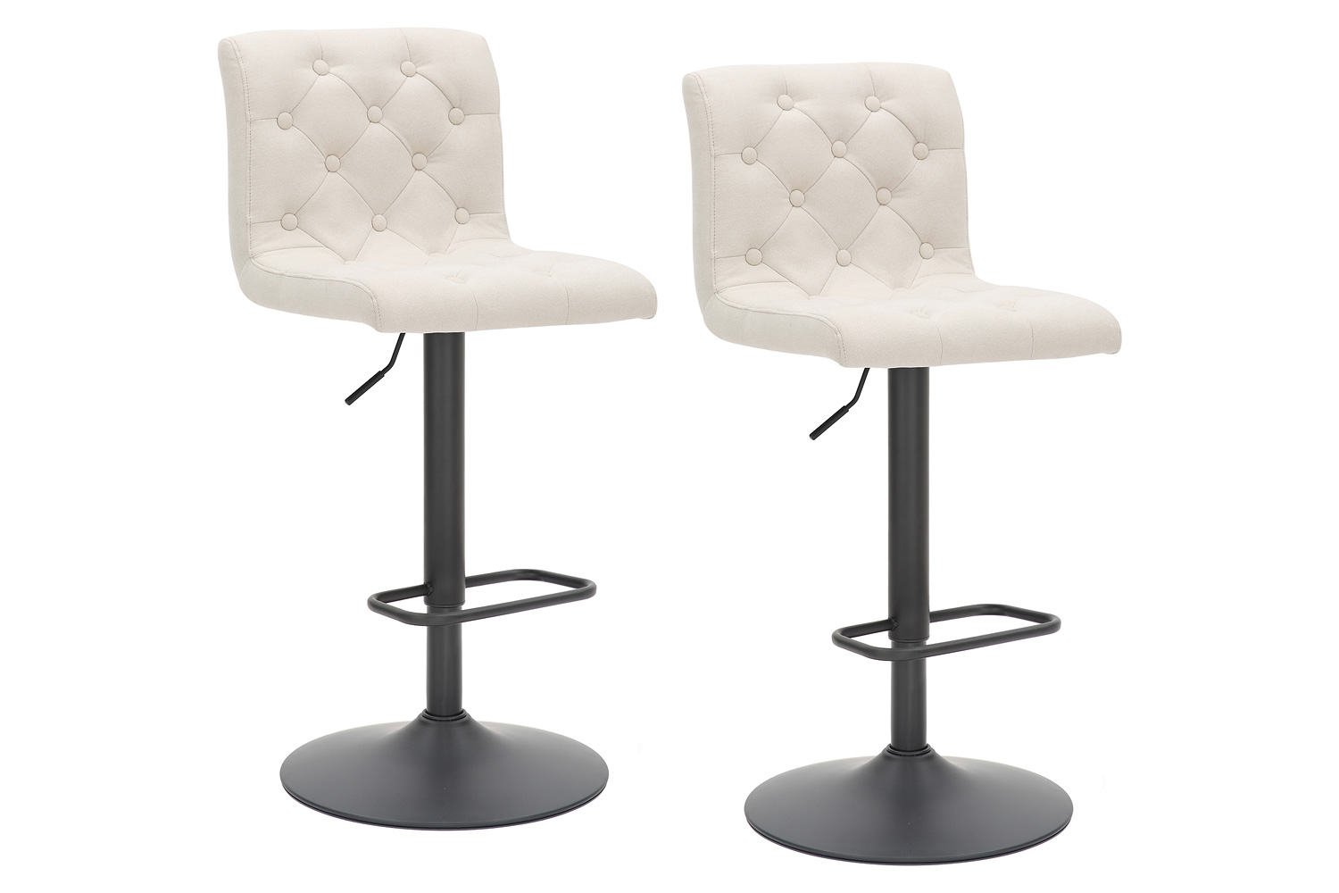 Worldwide Dex II Adjustable Air-Lift Stool Set of 2 - Beige/Black