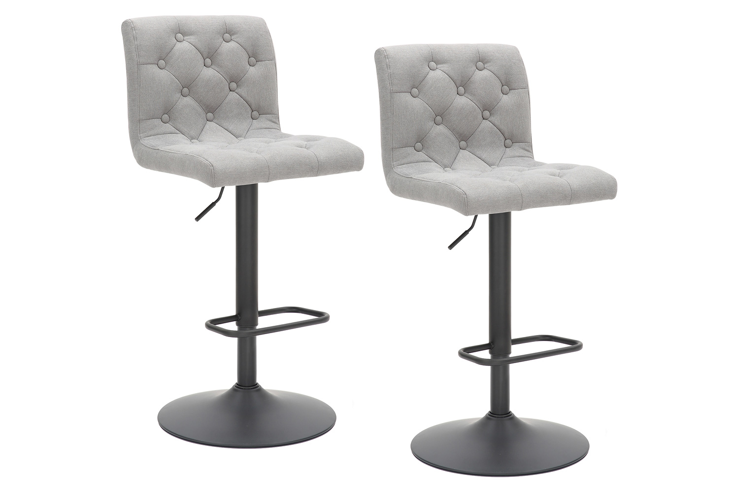 Worldwide Dex II Adjustable Air-Lift Stool Set of 2 - Gray/Black