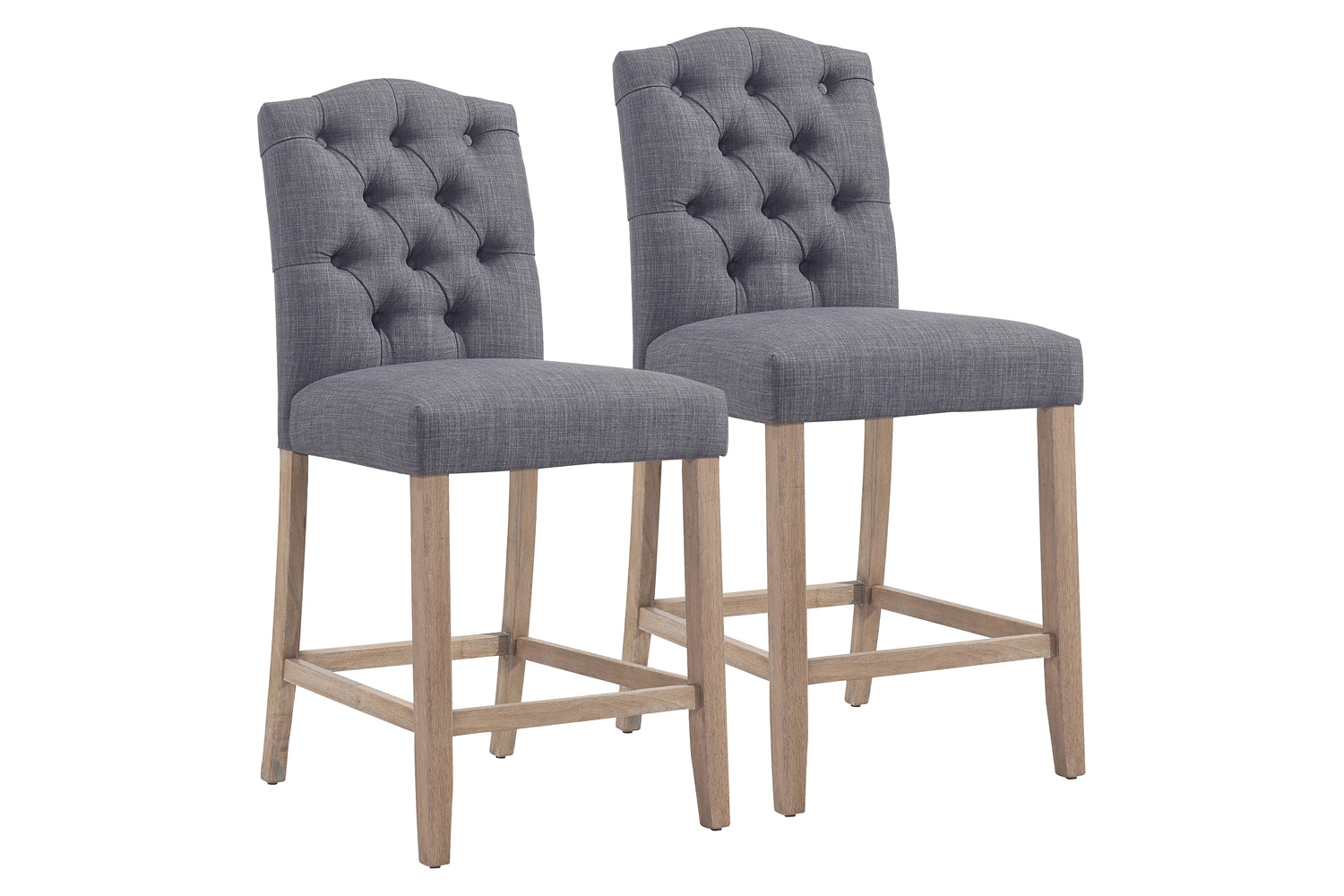 Worldwide Lucian 26" Counter Stool Set of 2 - Gray/Washed Gray