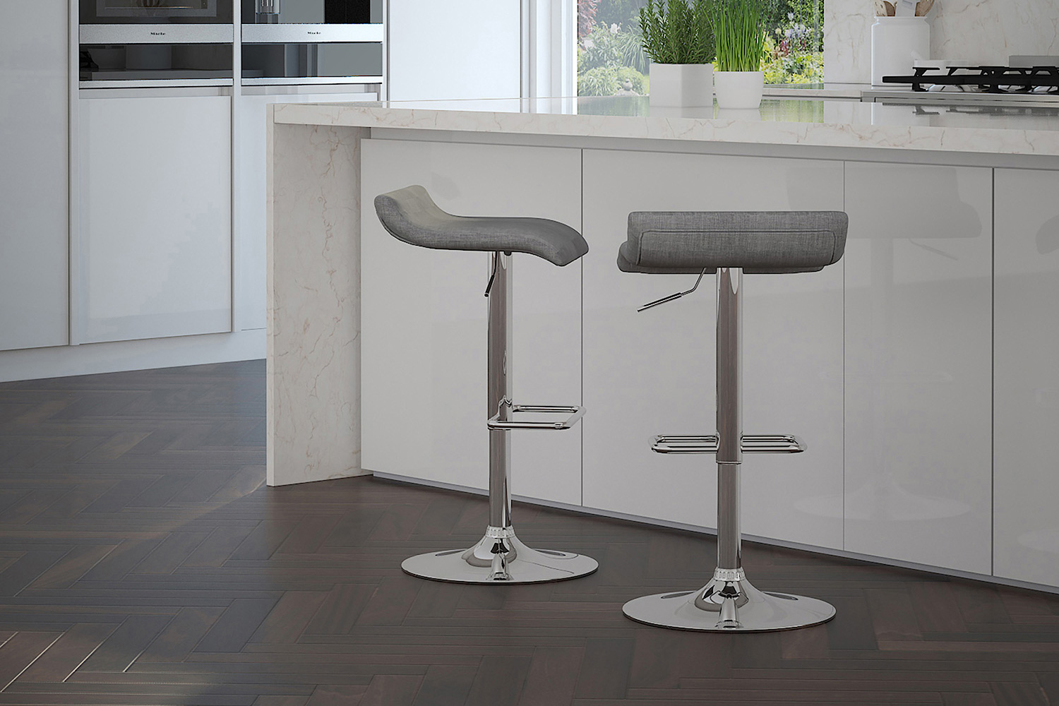 Worldwide - Fabia II Adjustable Air-Lift Stool Set of 2