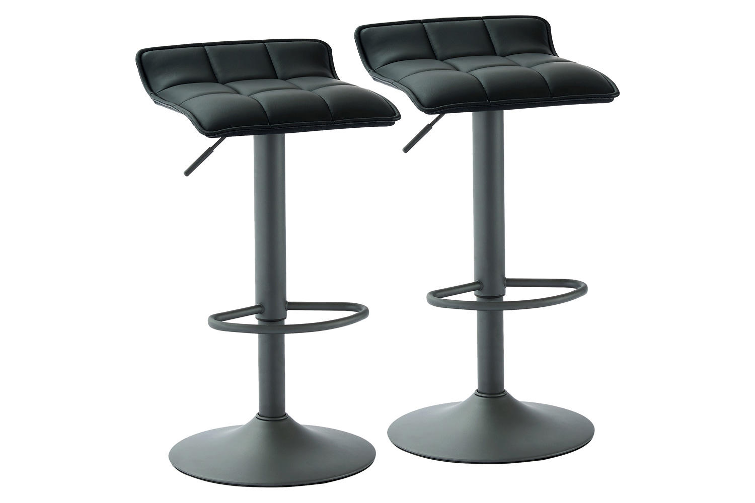 Worldwide Comet Adjustable Air-Lift Stool Set of 2 - Black/Gray