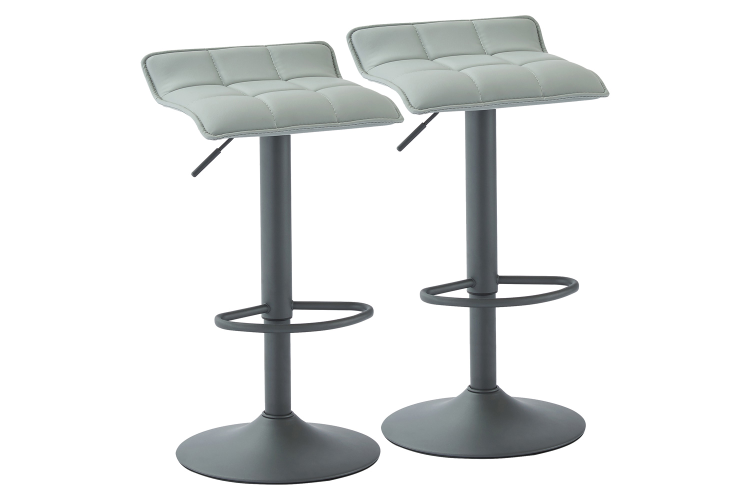 Worldwide Comet Adjustable Air-Lift Stool Set of 2 - Gray/Gray