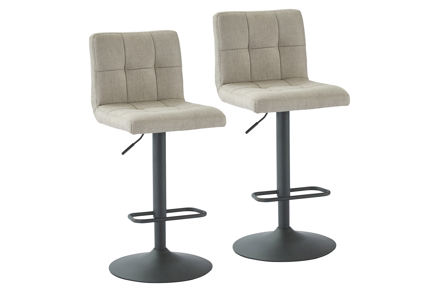 Worldwide Sorb Adjustable Air-Lift Stool Set of 2 - Beige/Gray