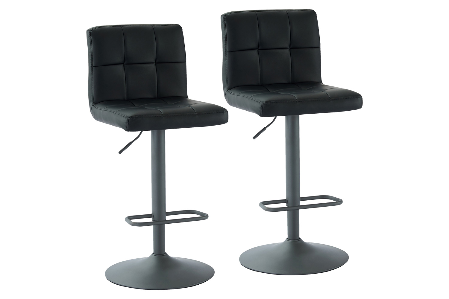 Worldwide Fusion Adjustable Air-Lift Stool Set of 2 - Black/Gray