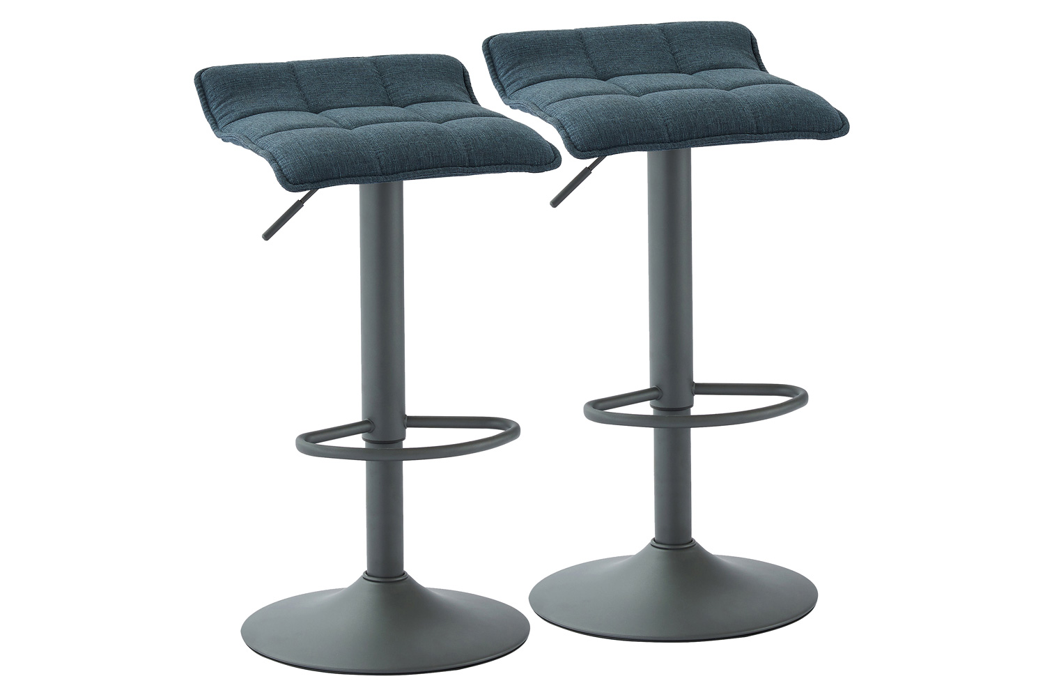 Worldwide Pluto Adjustable Air-Lift Stool Set of 2 - Blue-Gray/Gray