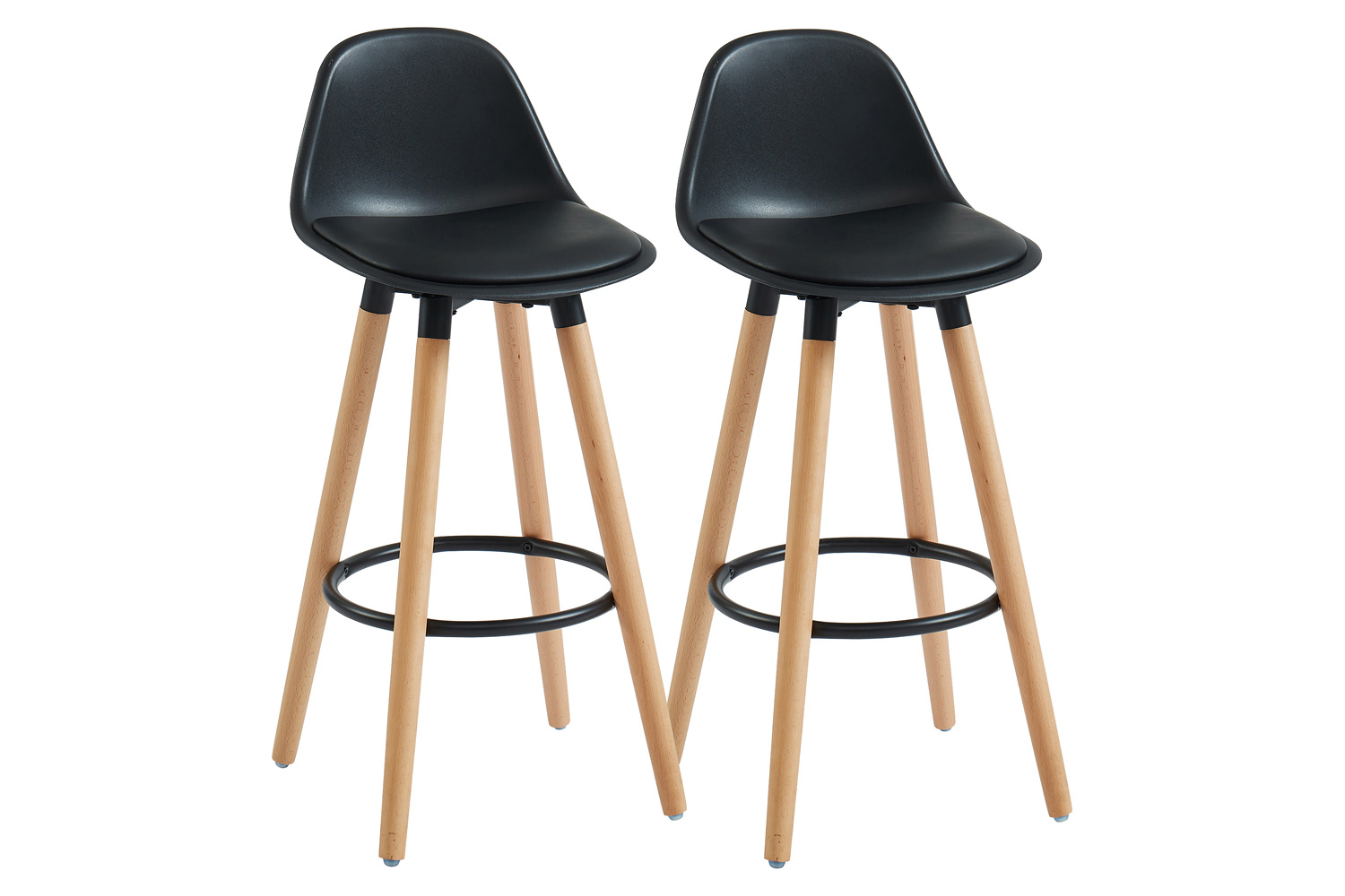 Worldwide Diablo 26" Counter Stool Set of 2 - Black/Natural