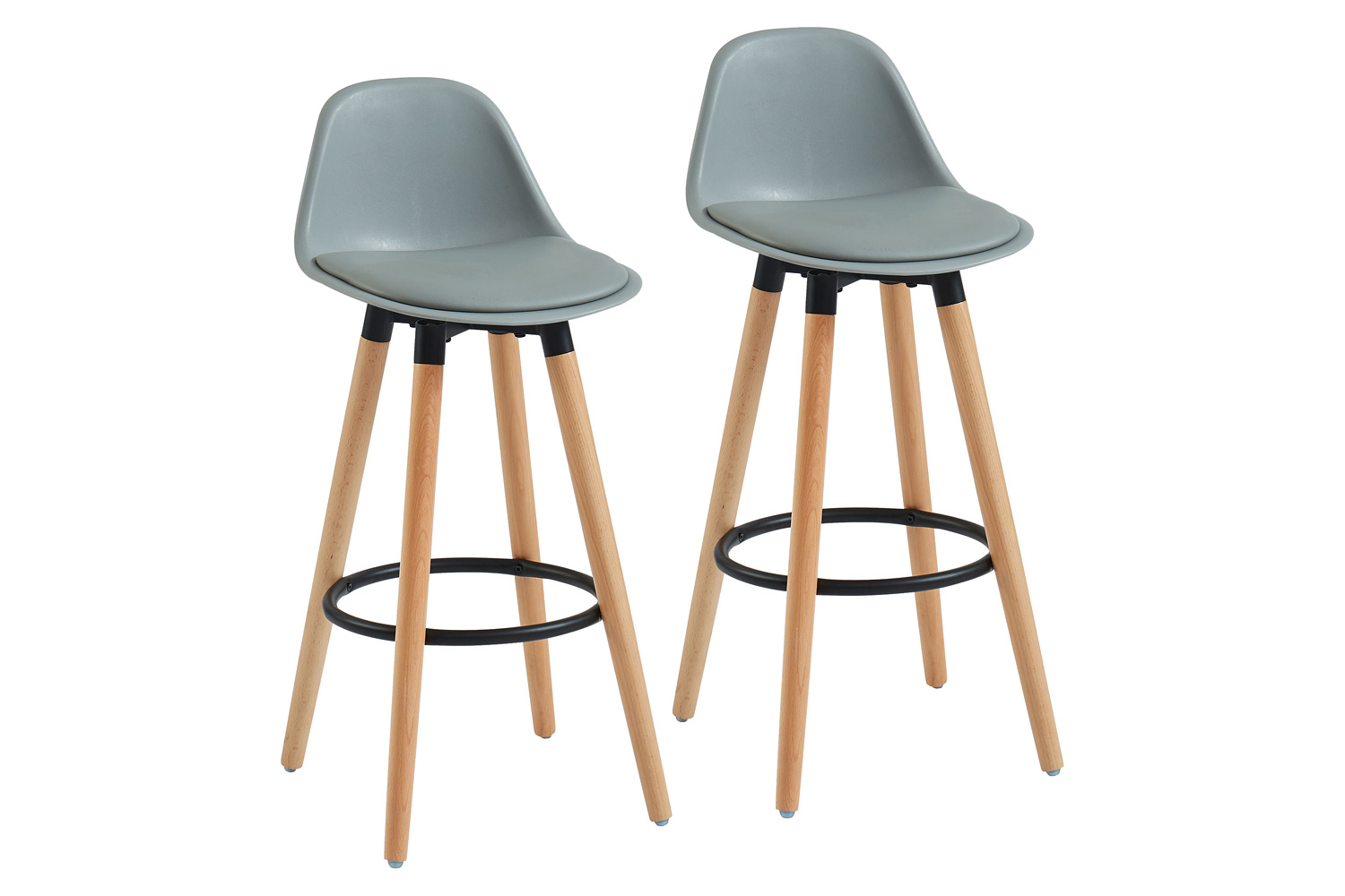 Worldwide Diablo 26" Counter Stool Set of 2 - Gray/Natural