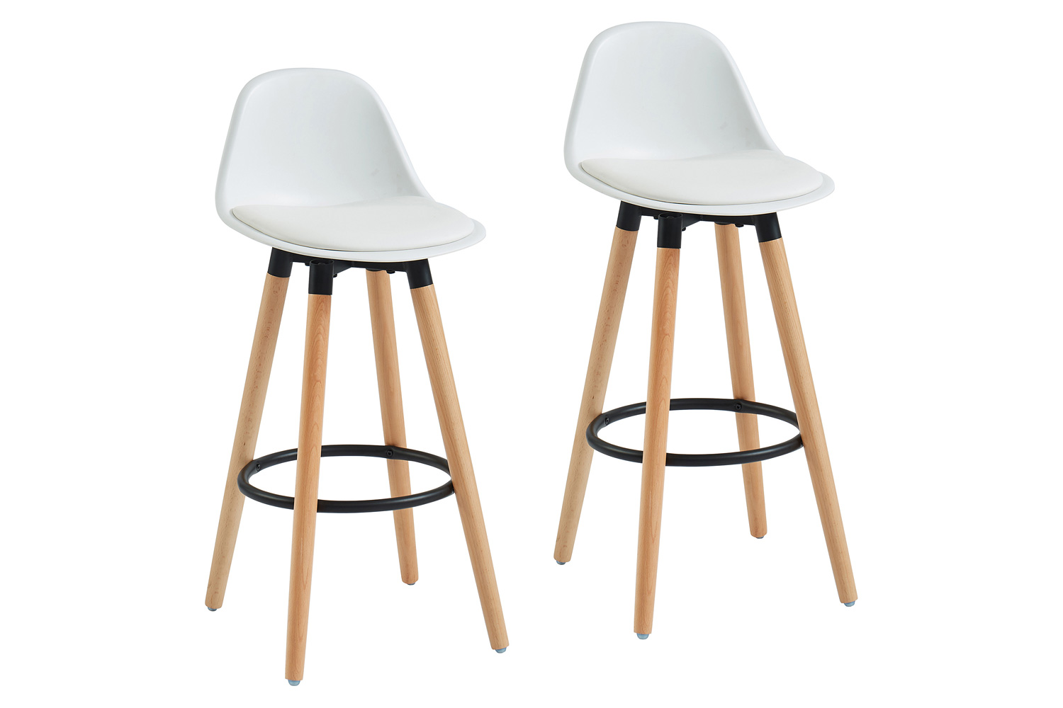 Worldwide Diablo 26" Counter Stool Set of 2 - White/Natural